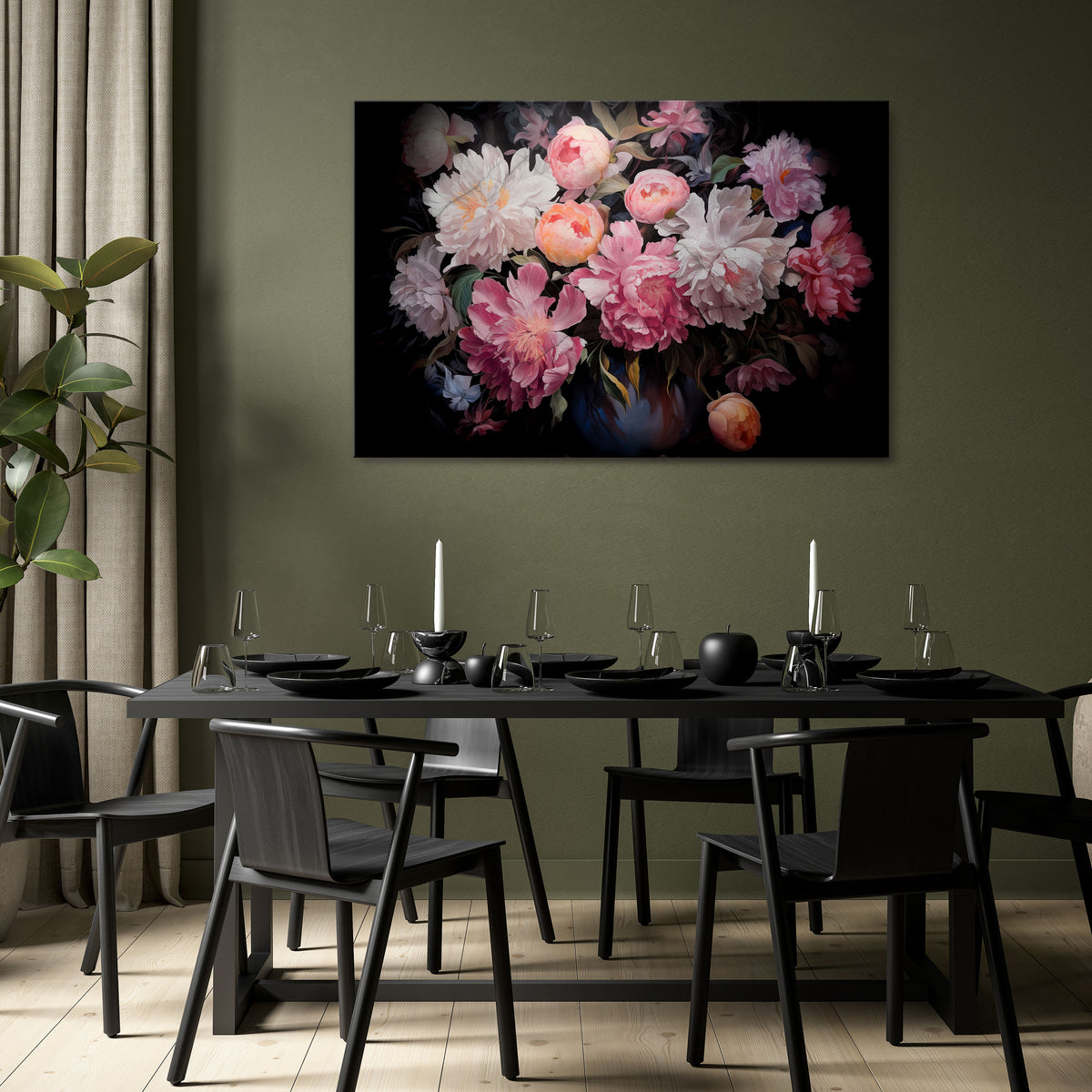 CRASHED PEONIES Poziomy obraz na płótnie