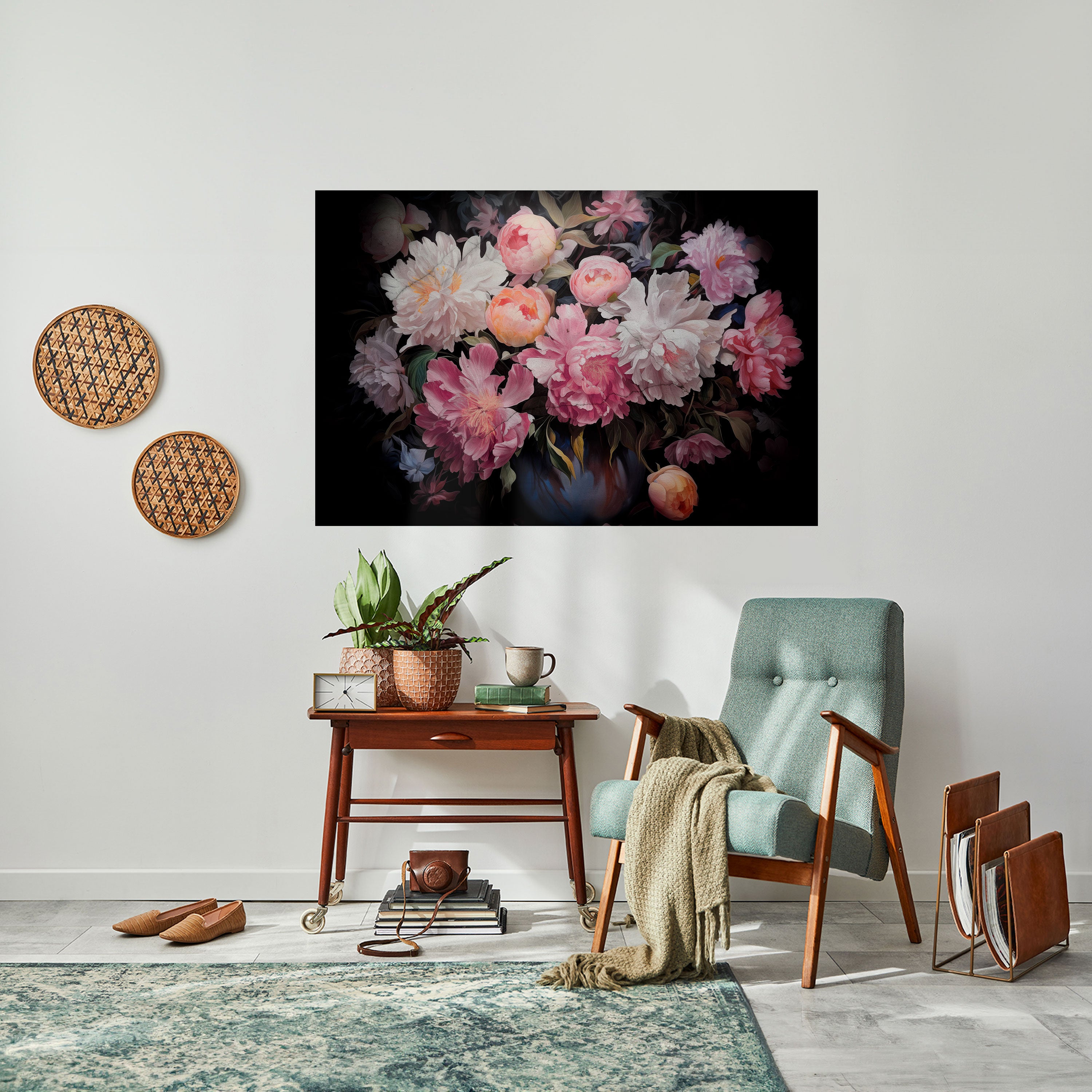 CRASHED PEONIES Naklejka/Plakat poziomy