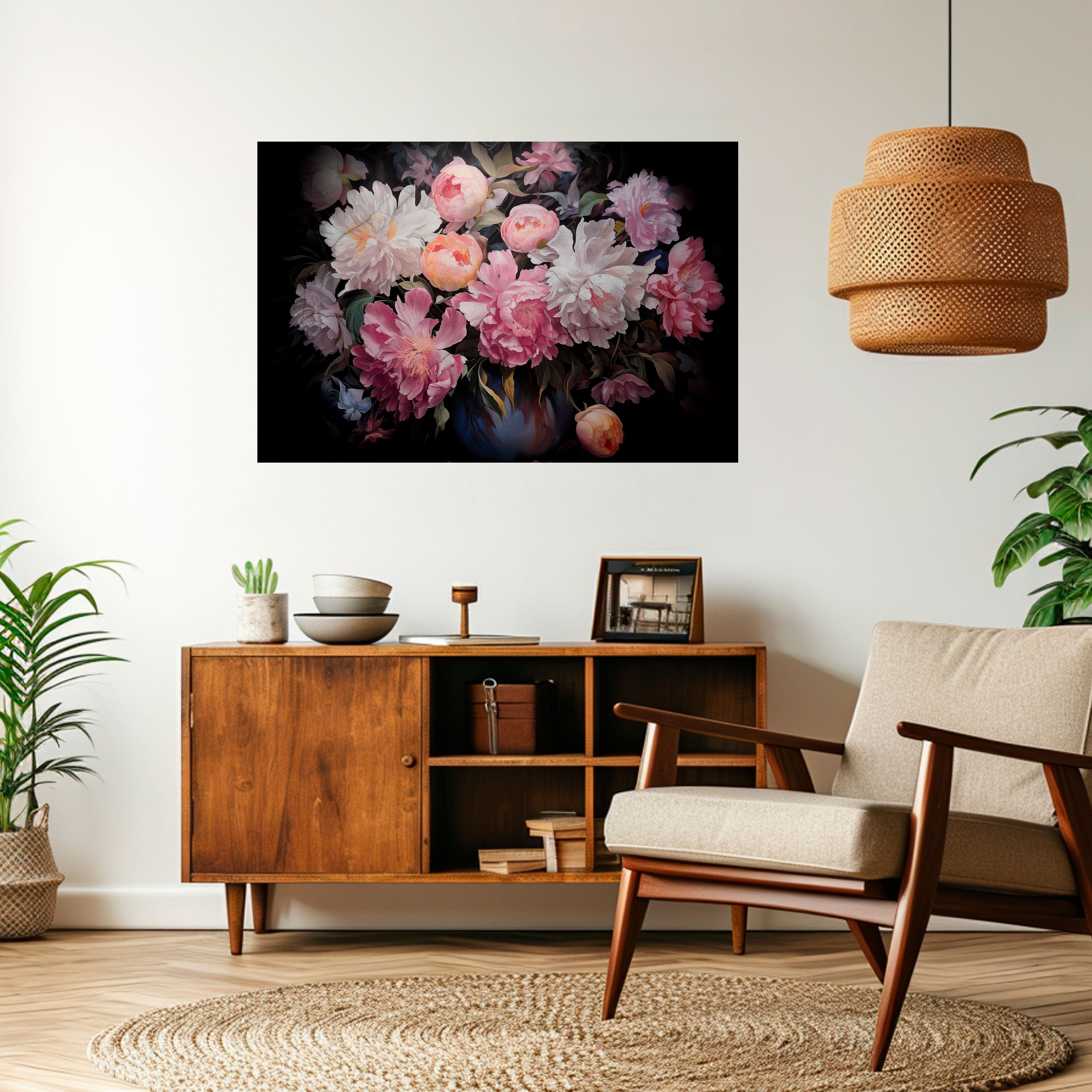 CRASHED PEONIES Naklejka/Plakat poziomy