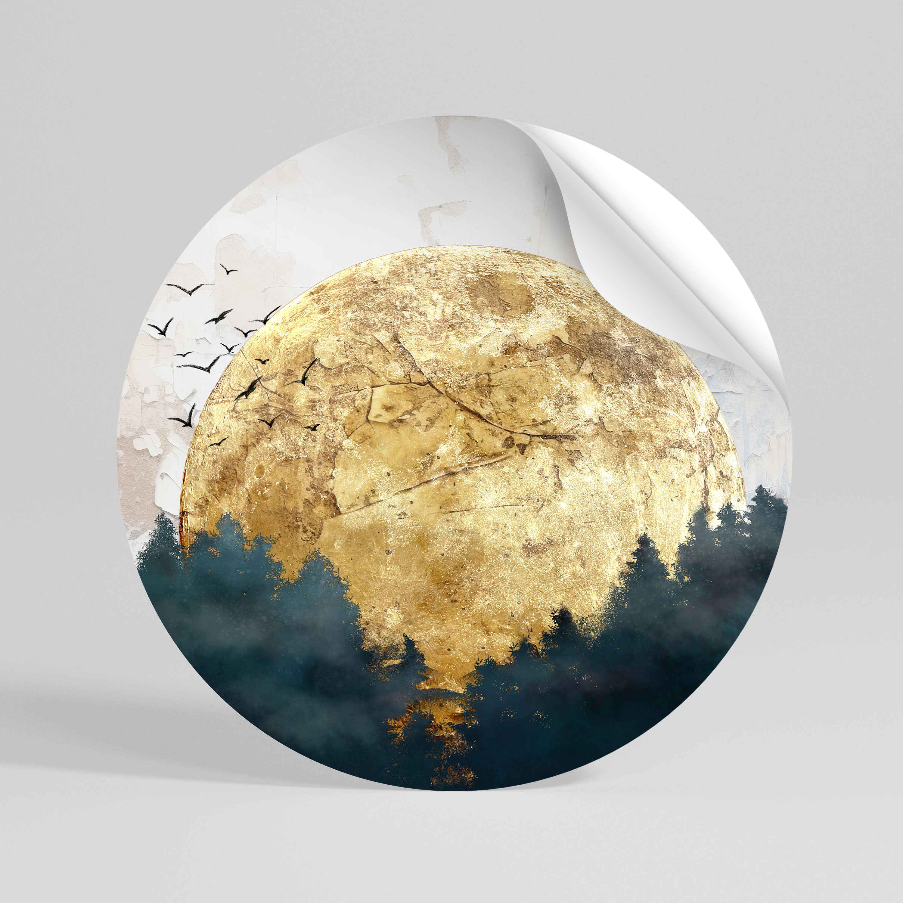 RISING MOON Naklejka - okrągła