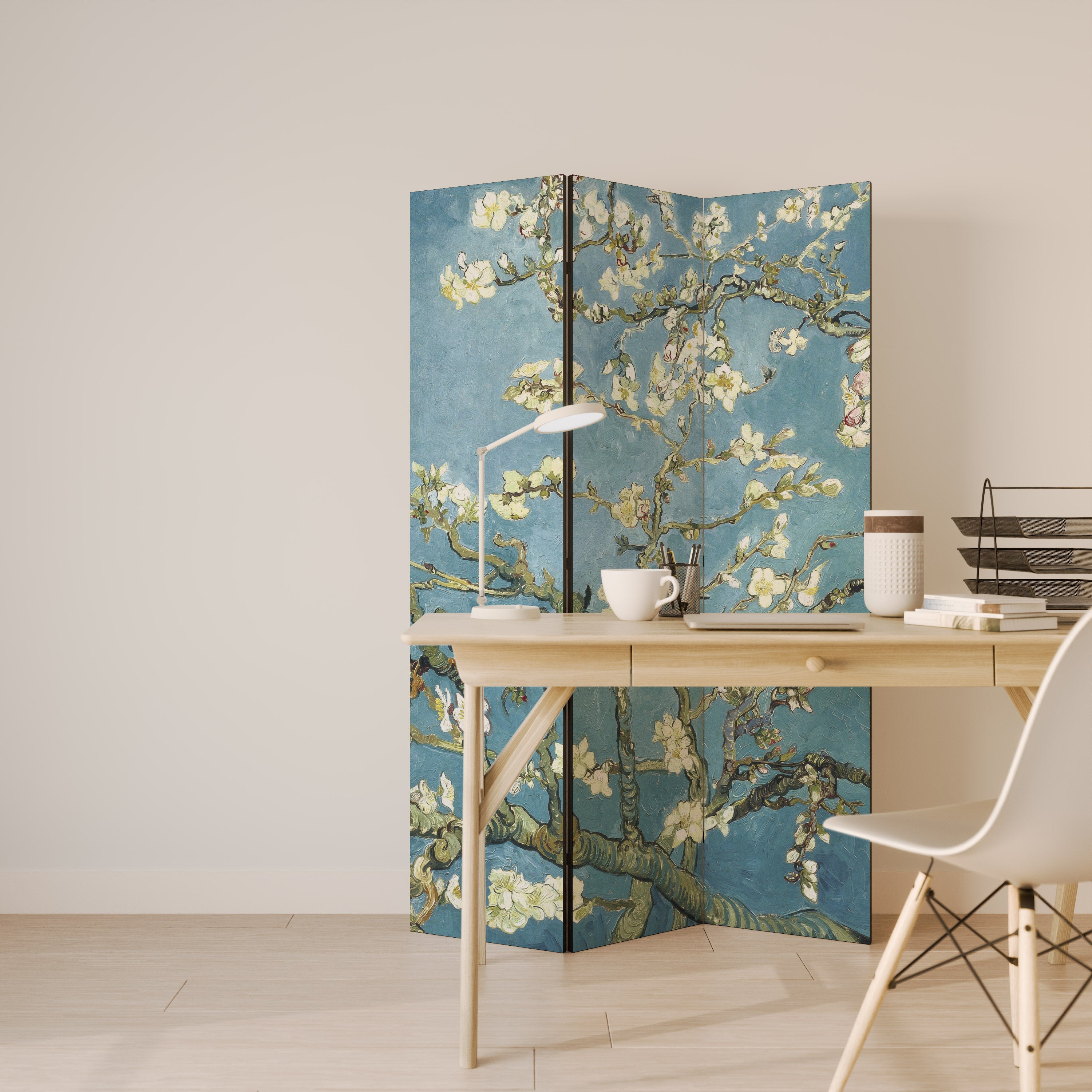 ALMOND BLOSSOM Dekoracyjny parawan 3-skrzydłowy