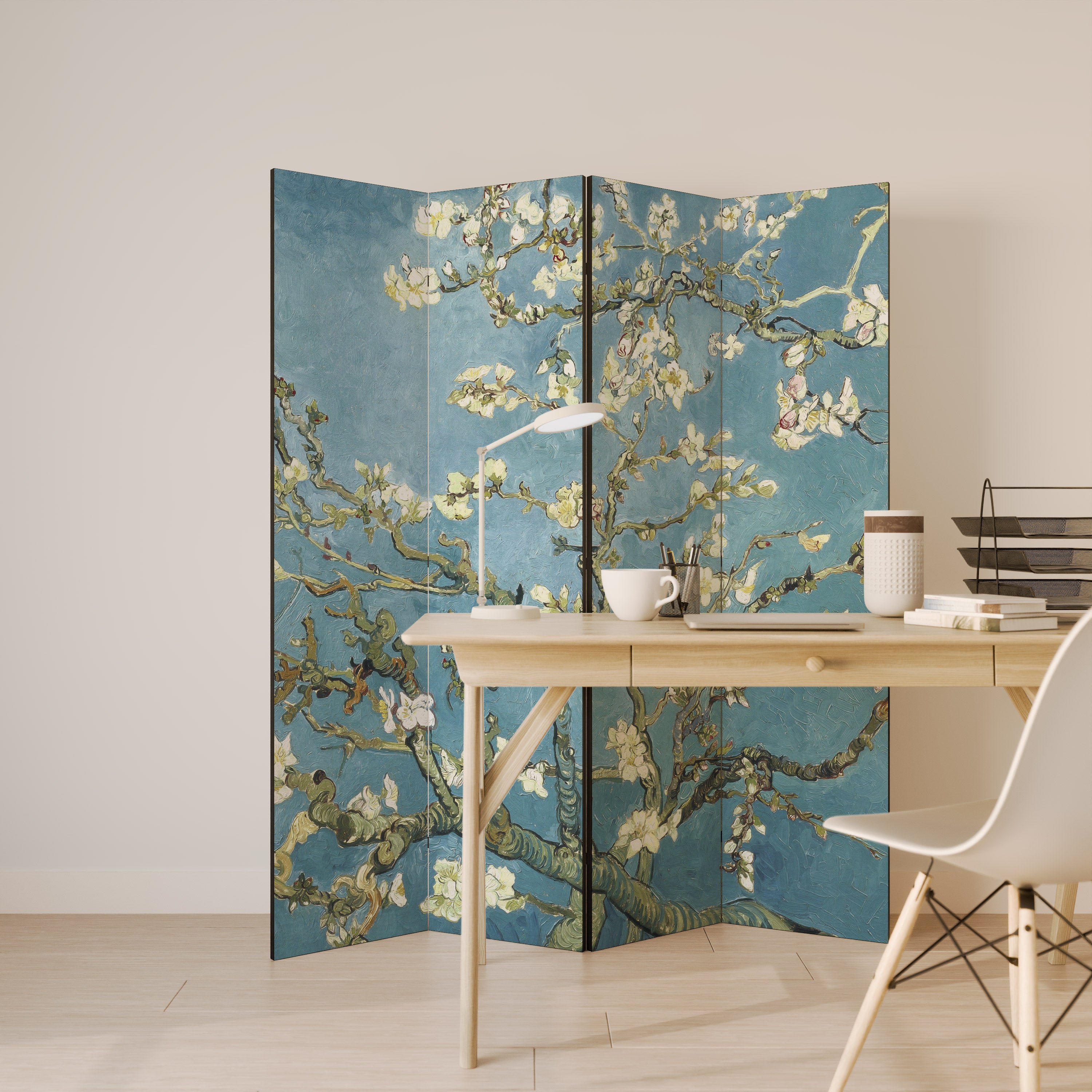 ALMOND BLOSSOM Dekoracyjny parawan 4-skrzydłowy