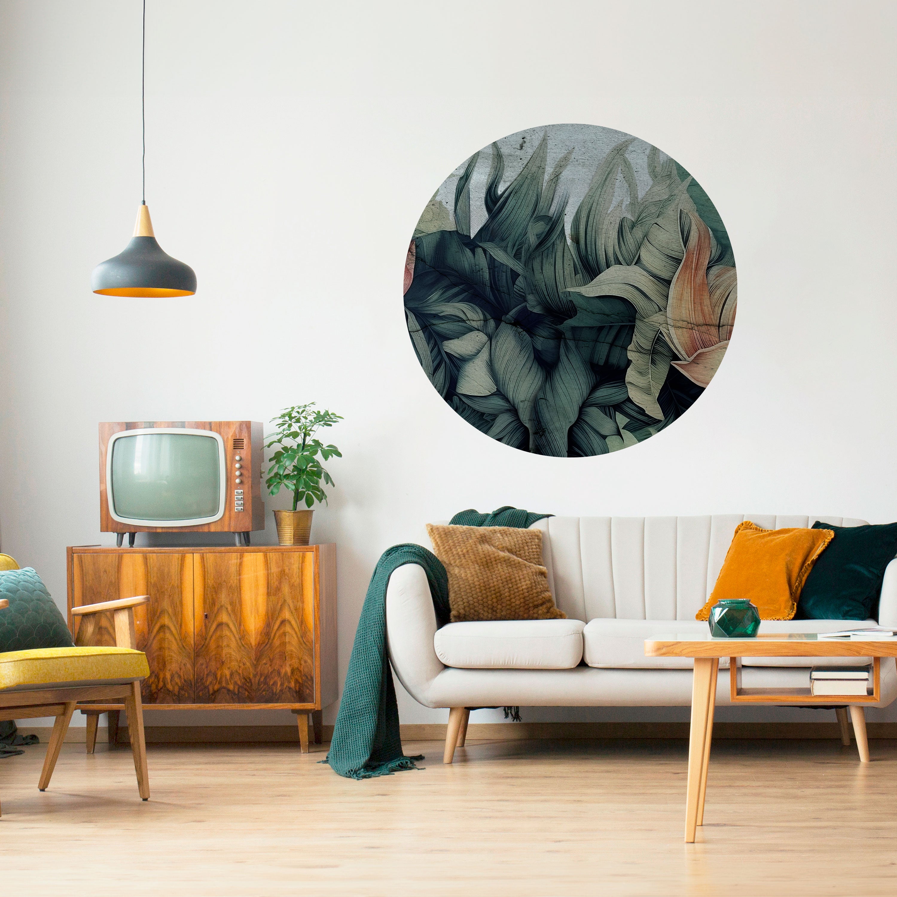 CRASHED LEAVES Naklejka okrągła