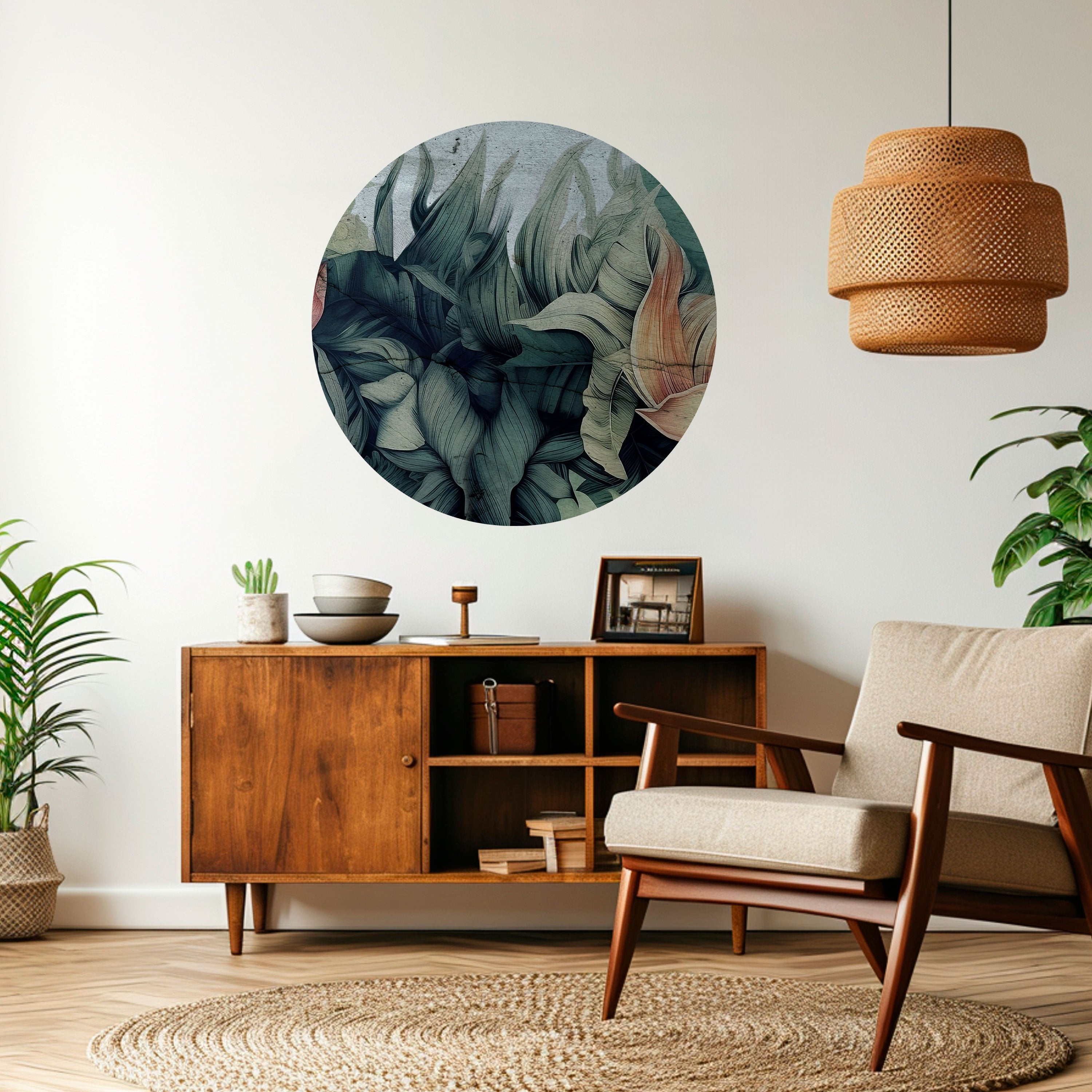 CRASHED LEAVES Naklejka okrągła