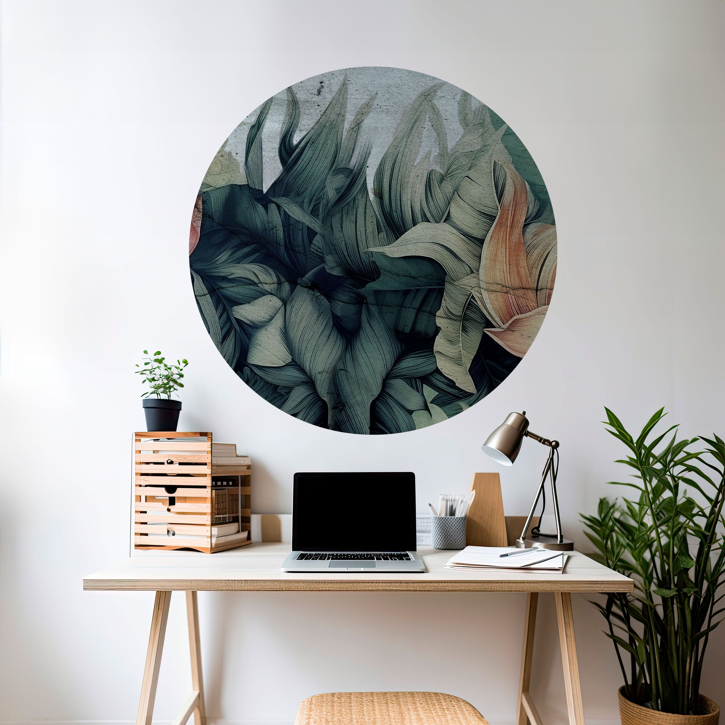 CRASHED LEAVES Naklejka okrągła