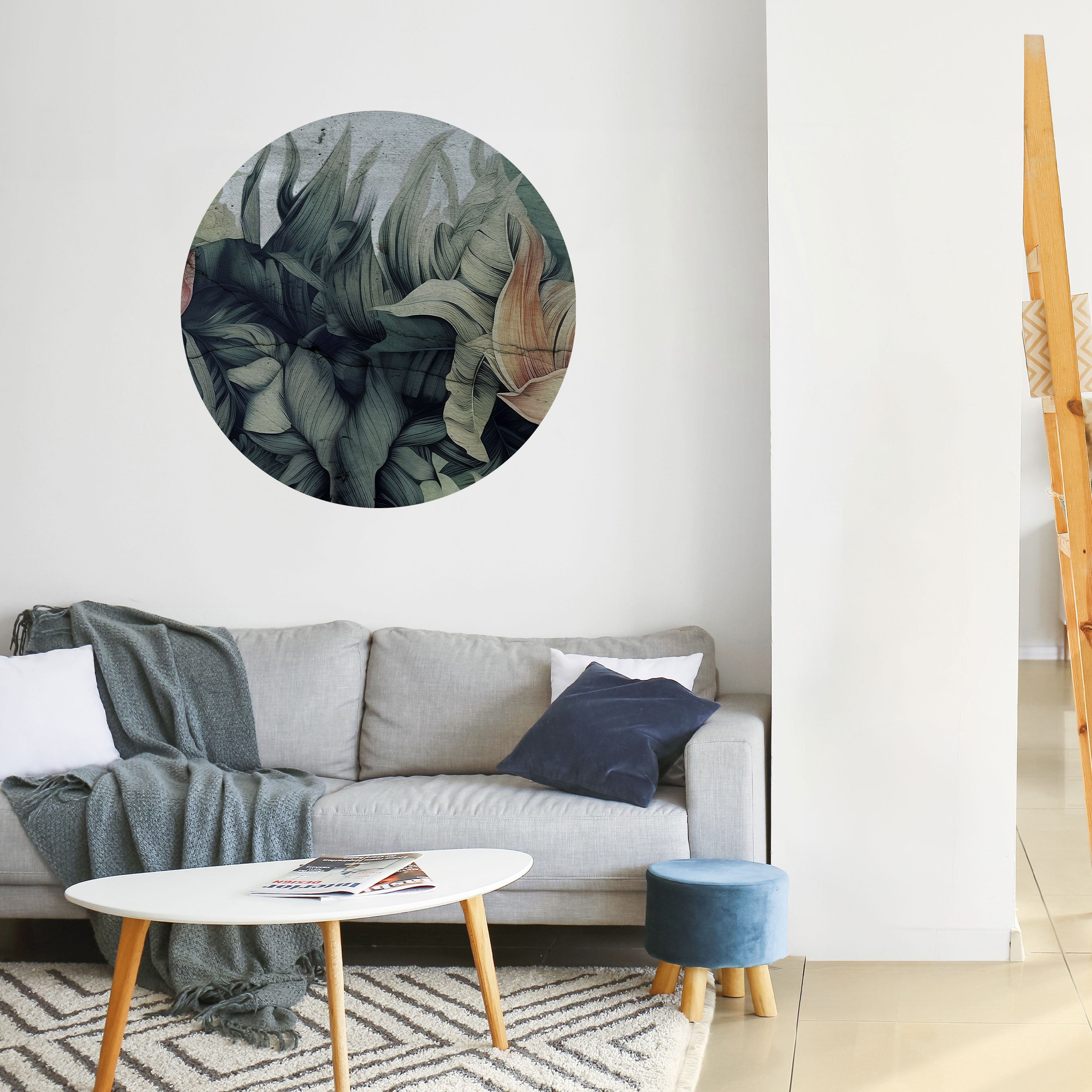 CRASHED LEAVES Naklejka okrągła