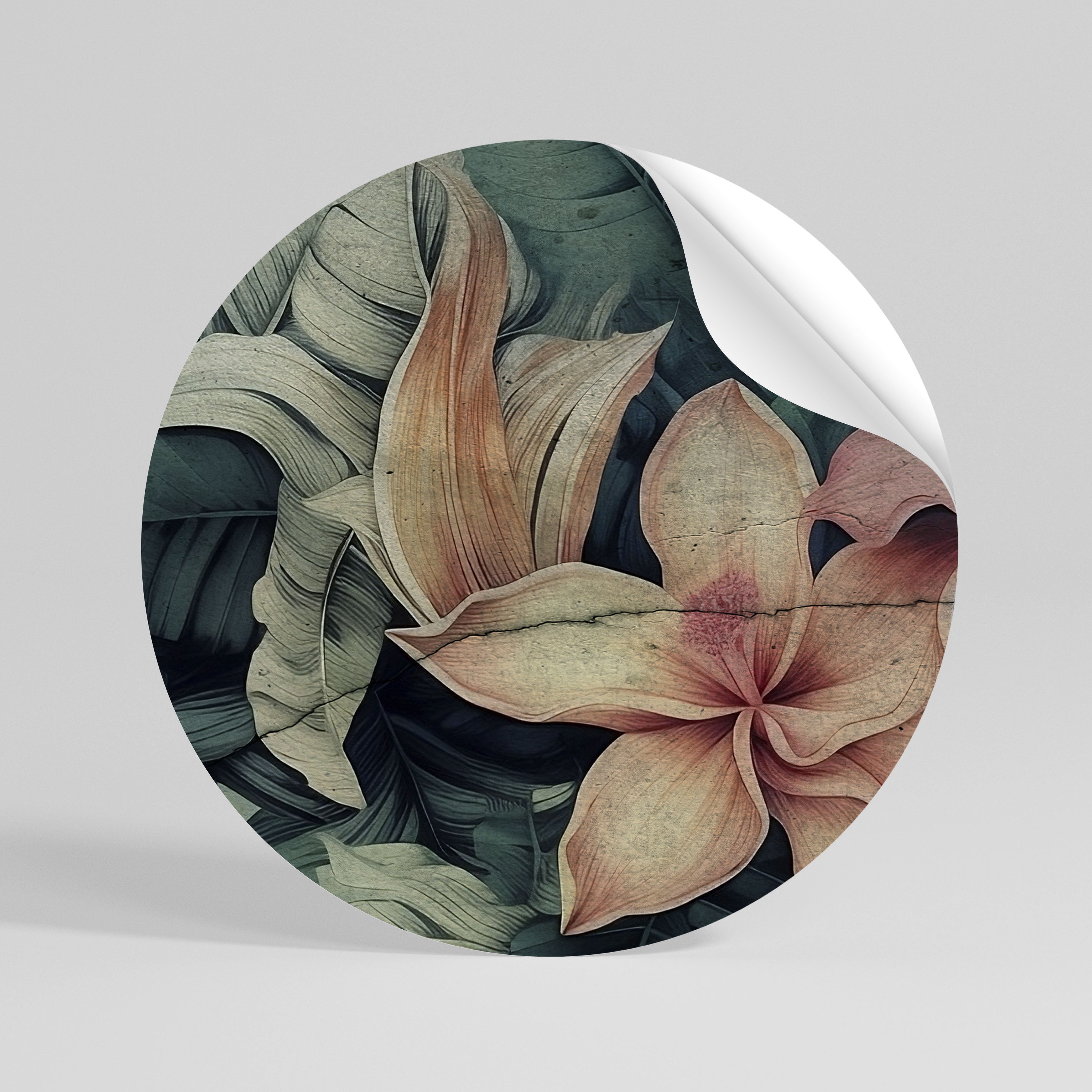 CRASHED LILY Naklejka okrągła