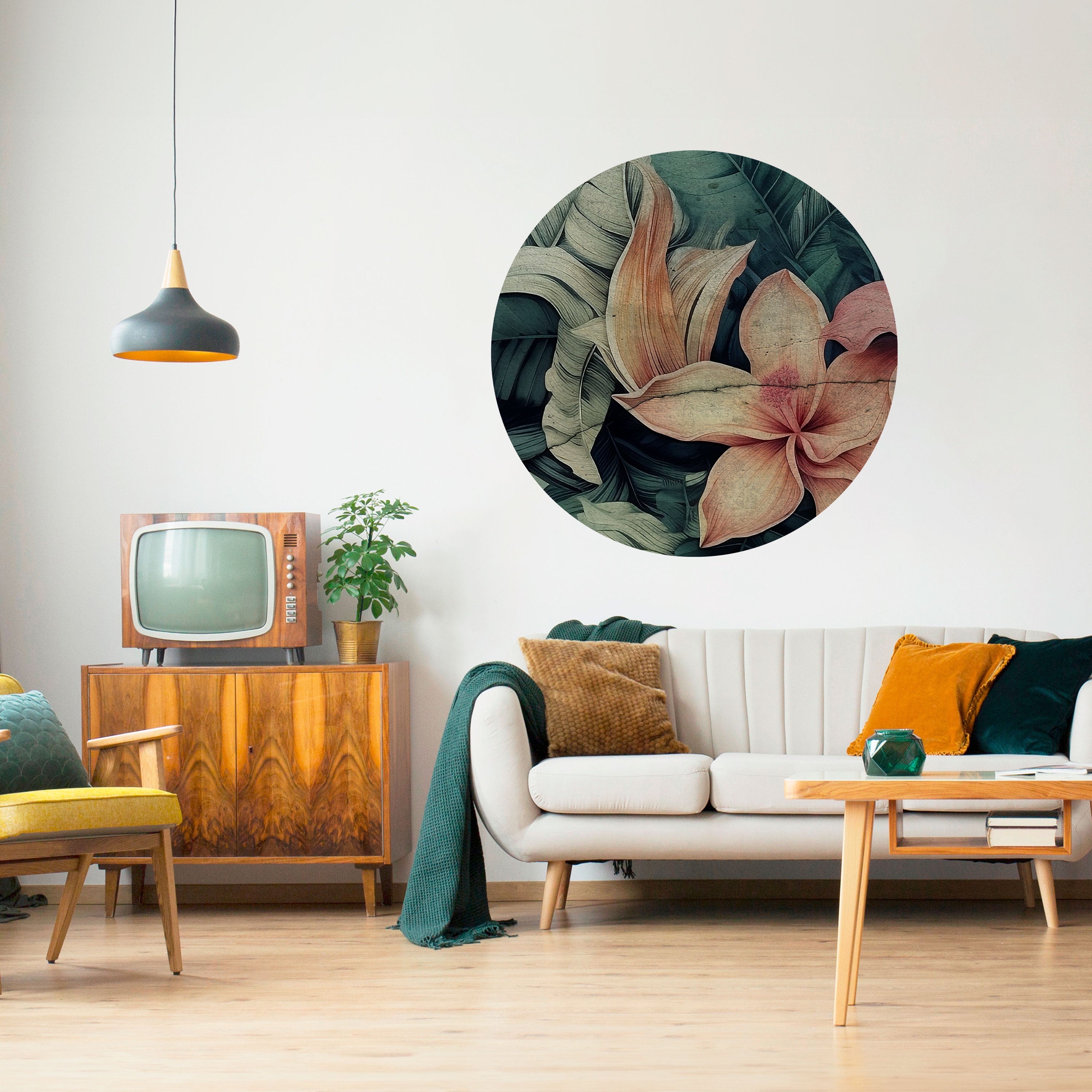 CRASHED LILY Naklejka okrągła