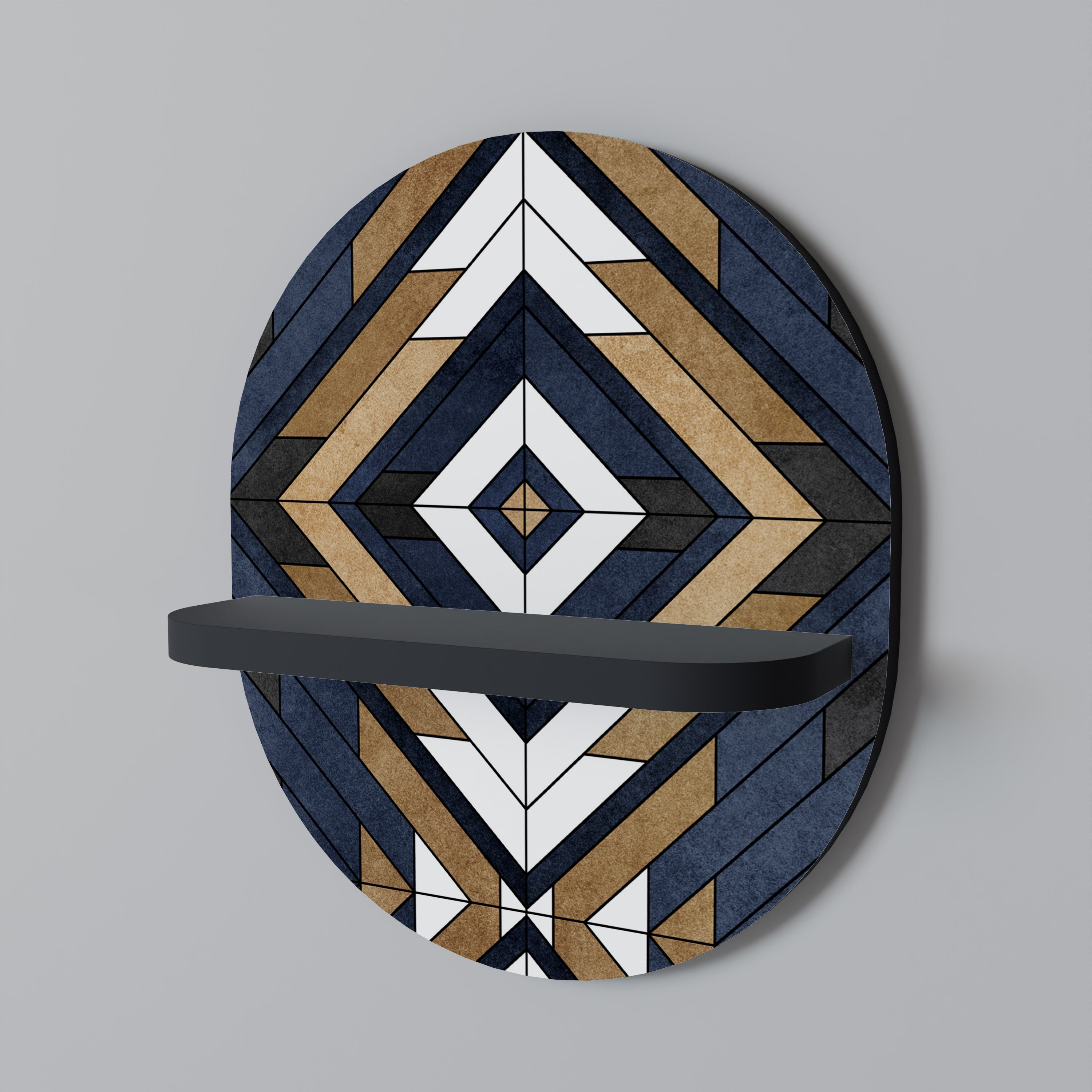 ARTFUL GEOMETRY Półka owalna Czarna