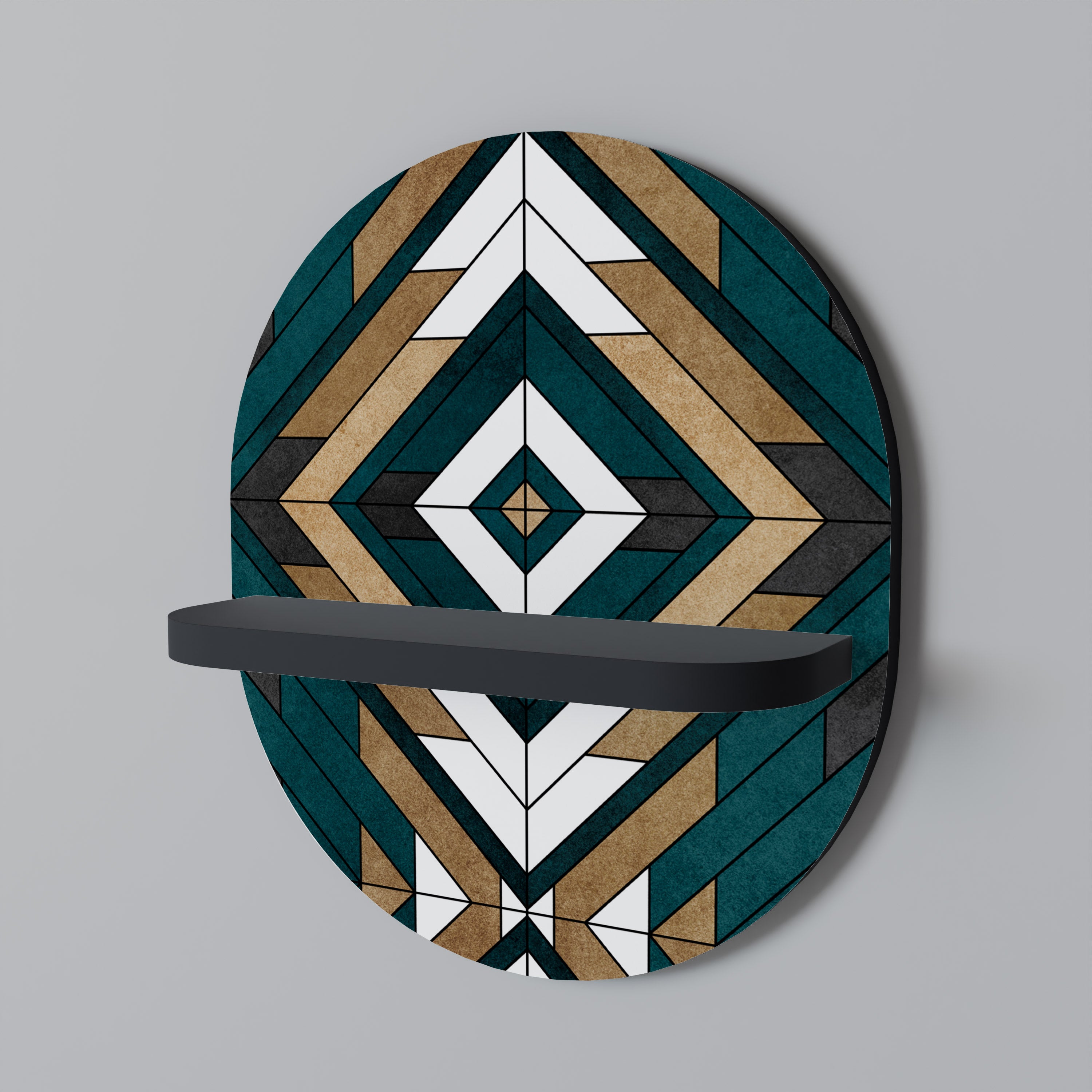 ARTISTIC GEOMETRY Półka owalna Czarna