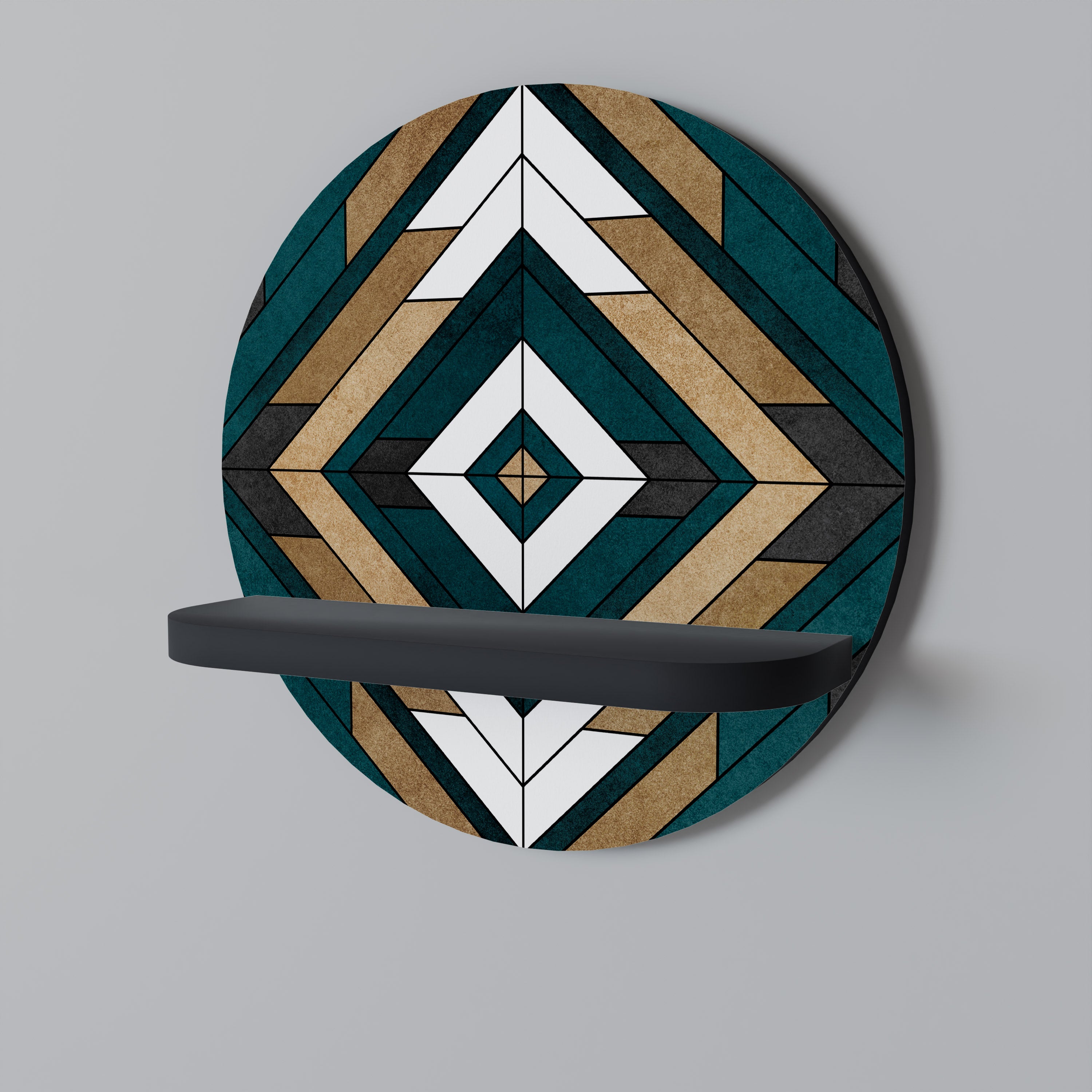 ARTISTIC GEOMETRY Półka okrągła Czarna