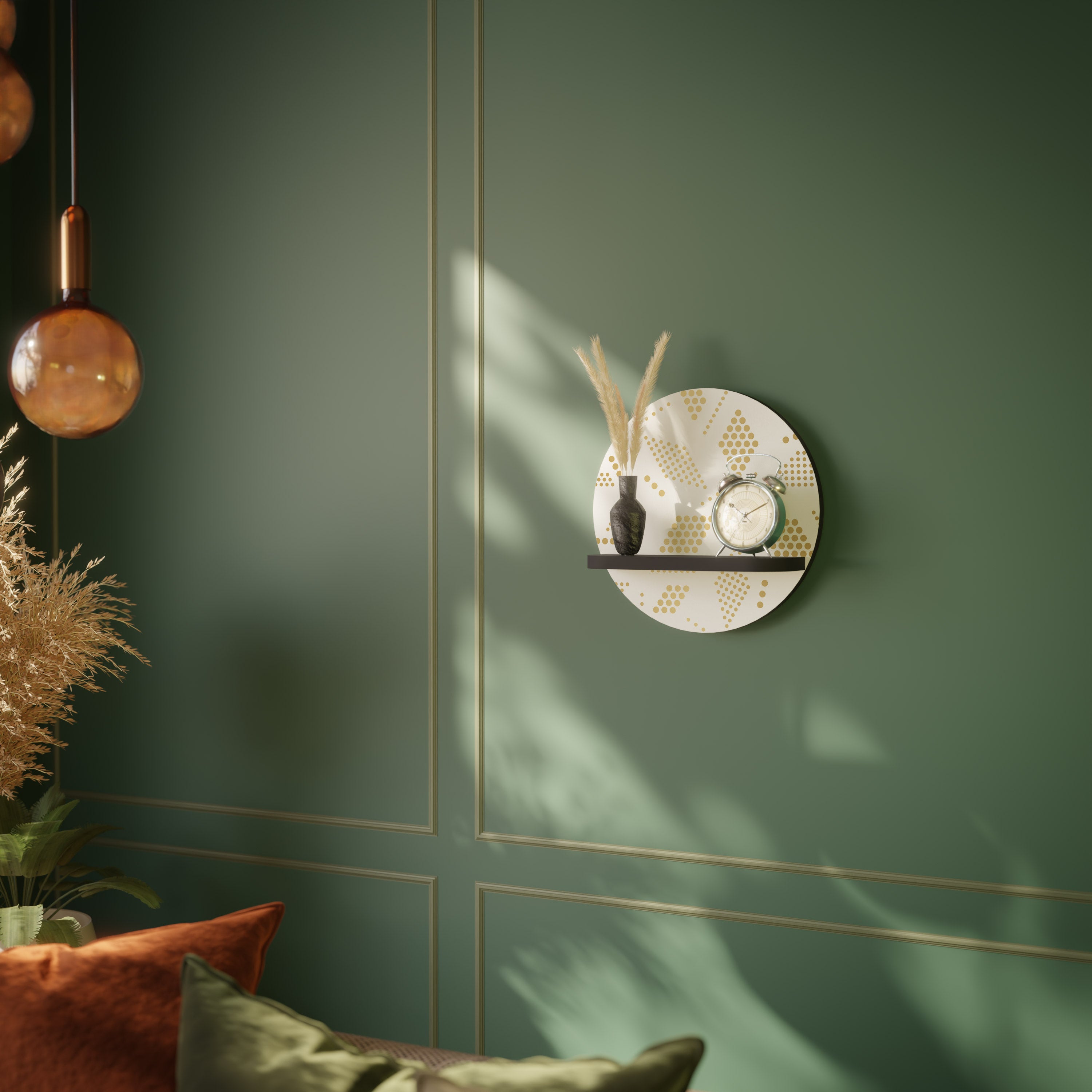 SPOTTED DAZE Półka okrągła Czarna