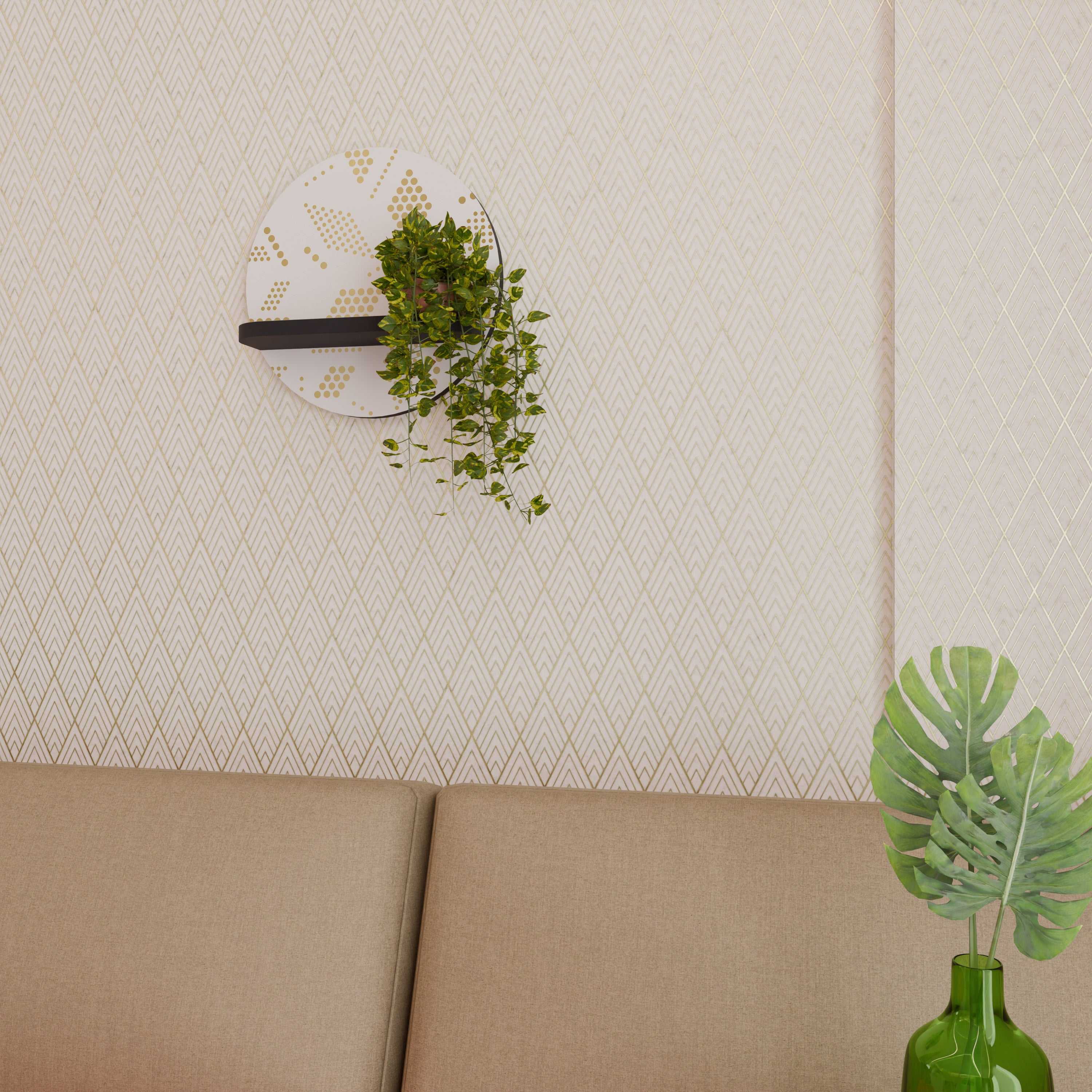 SPOTTED DAZE Półka okrągła Czarna