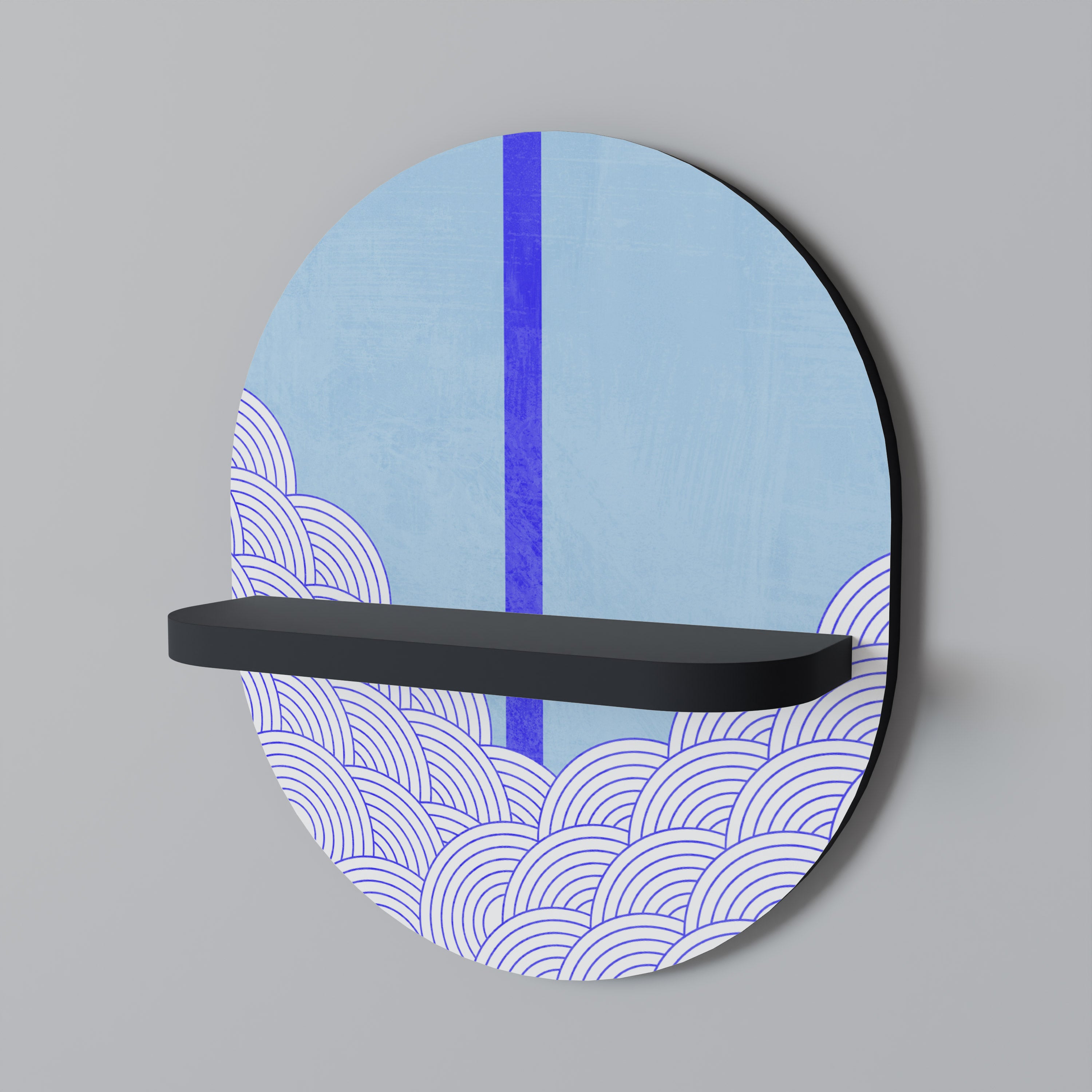 TIDAL STRIPE Półka owalna Czarna