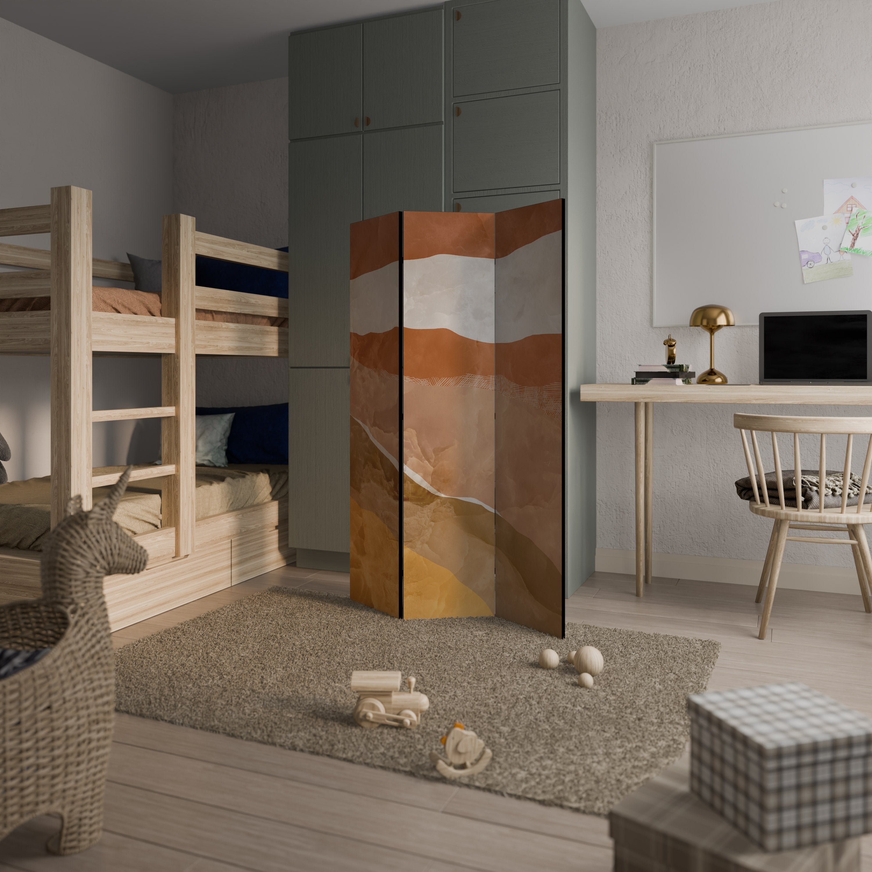 SANDHILLS SPLENDOUR Dekoracyjny parawan 3-skrzydłowy