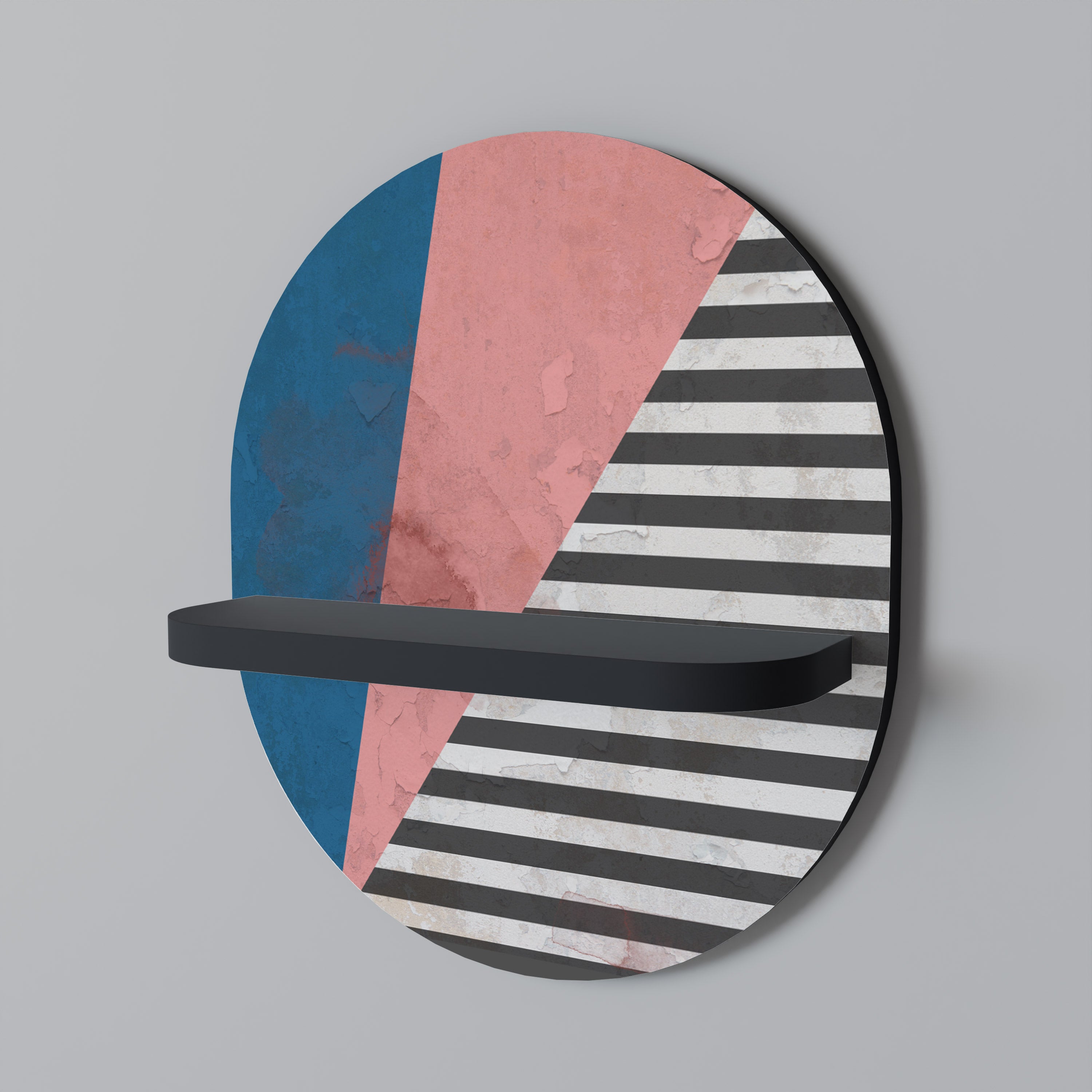 GLAMOROUS STRIPE Półka owalna Czarna