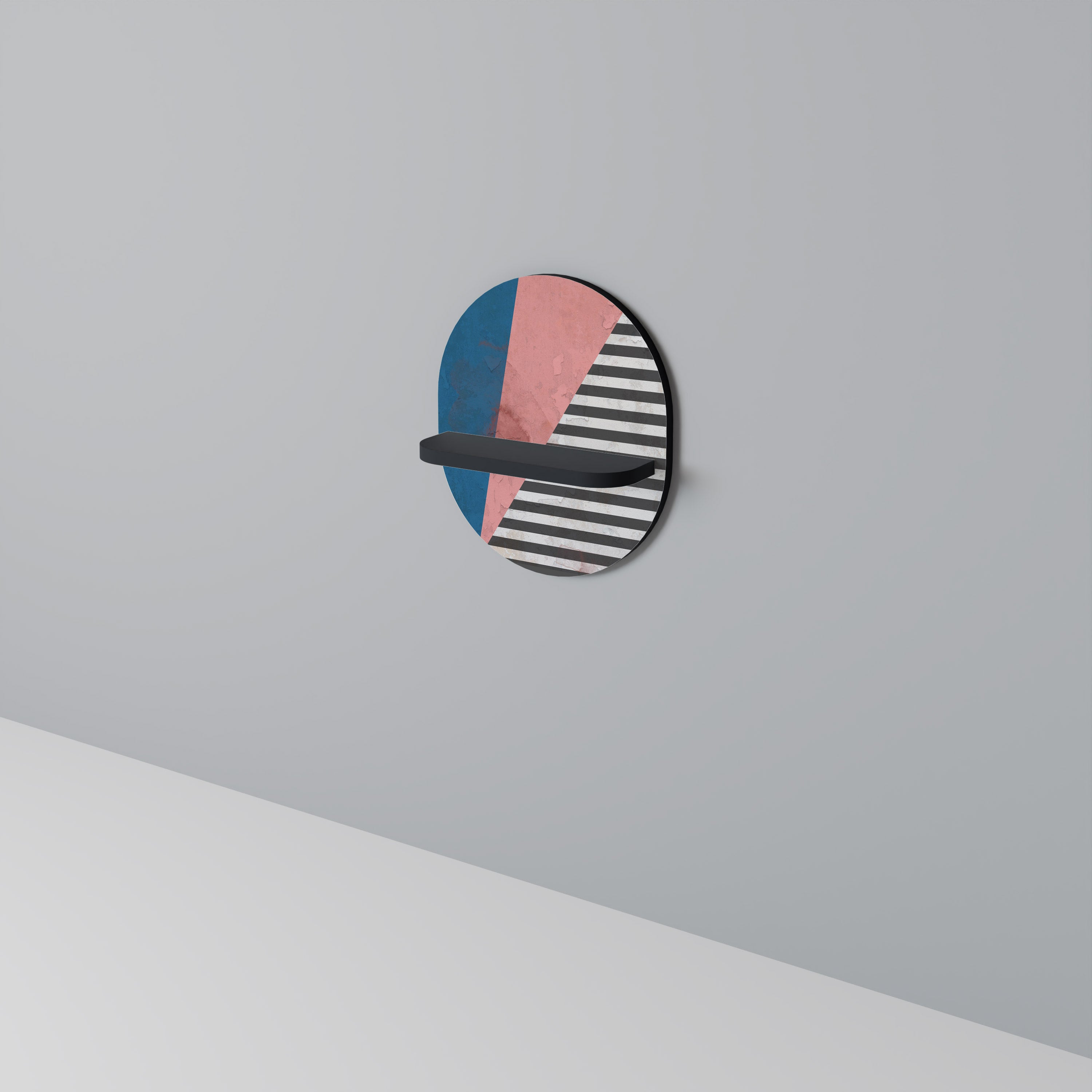 GLAMOROUS STRIPE Półka owalna Czarna