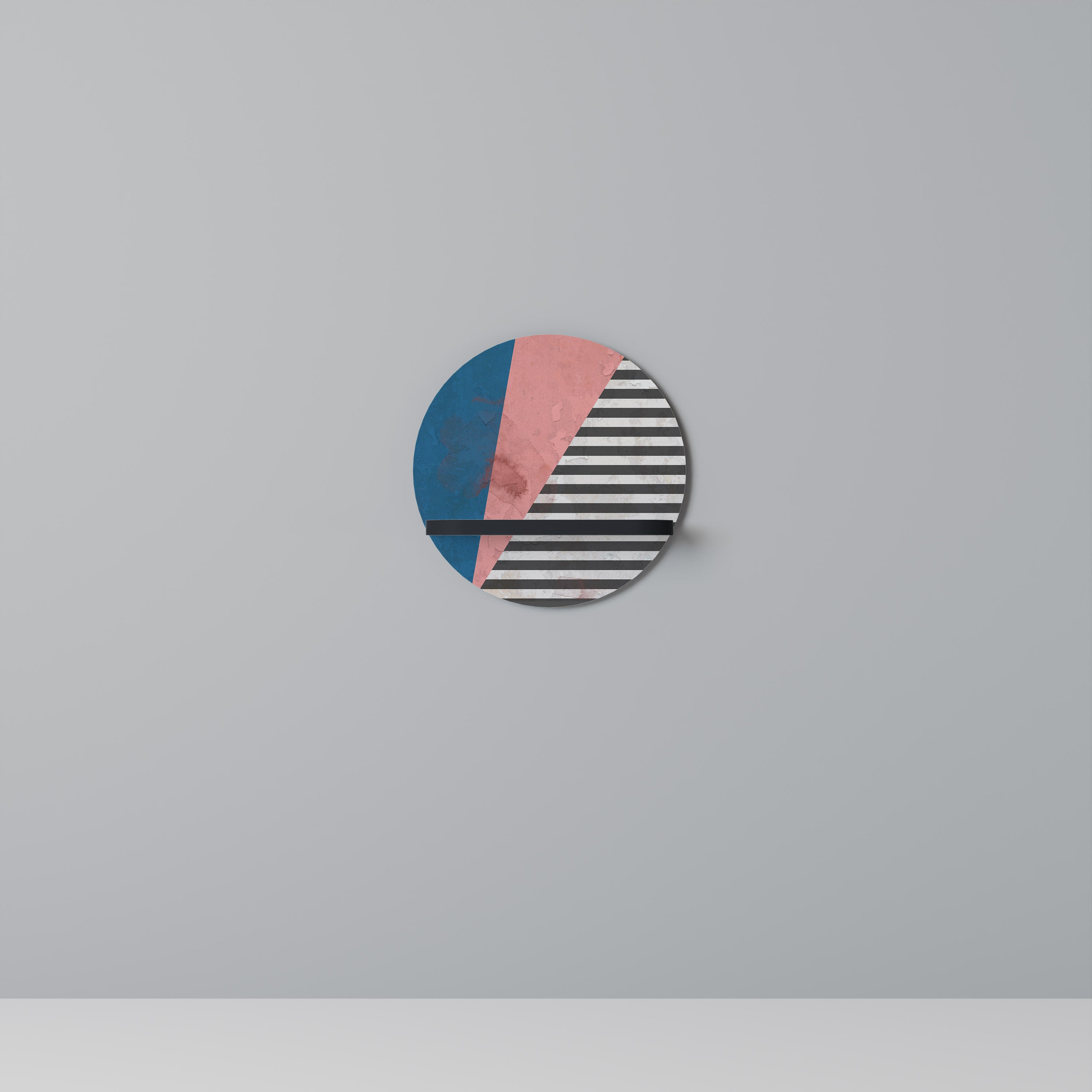 GLAMOROUS STRIPE Półka okrągła Czarna