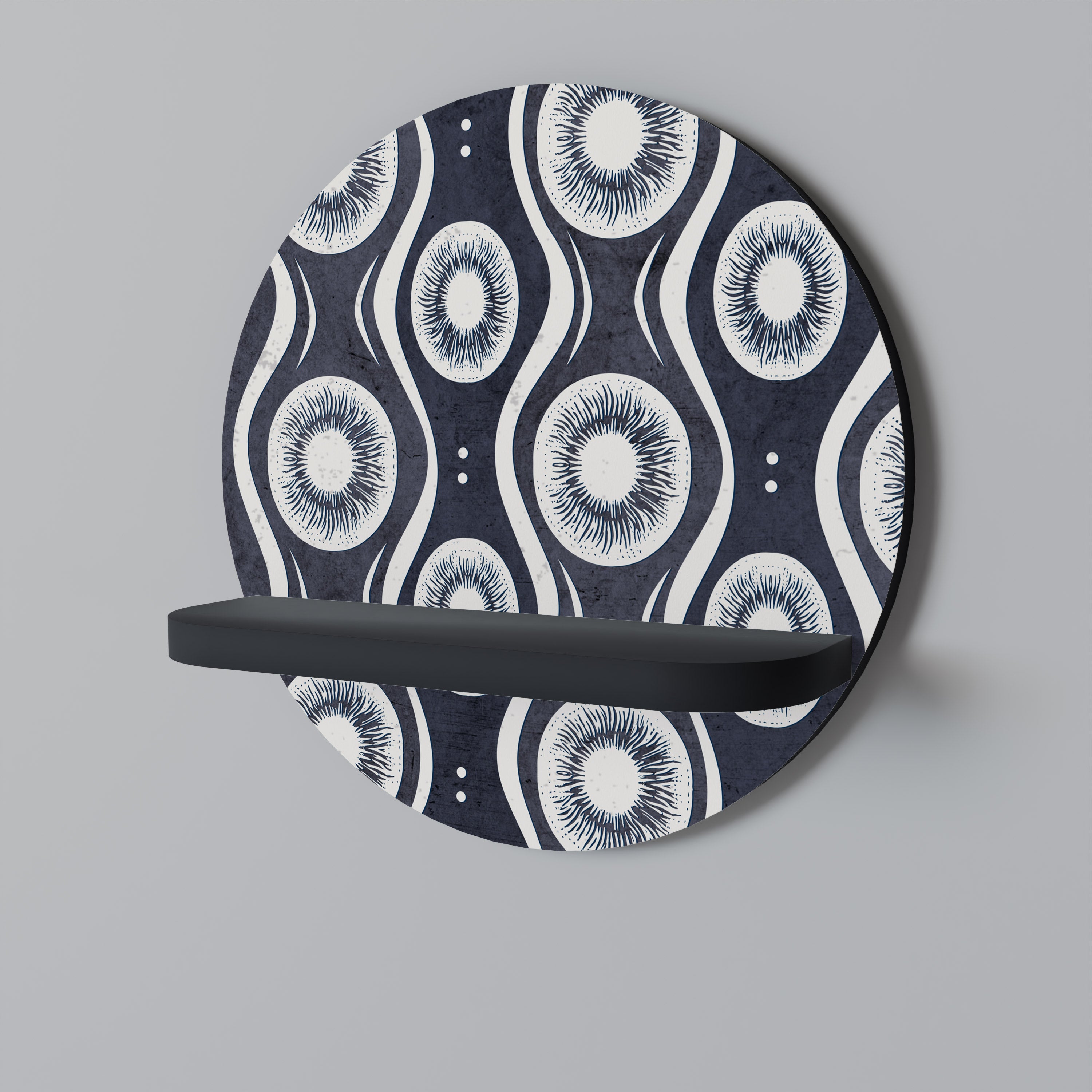 GRAPHITE EYES Półka okrągła Czarna