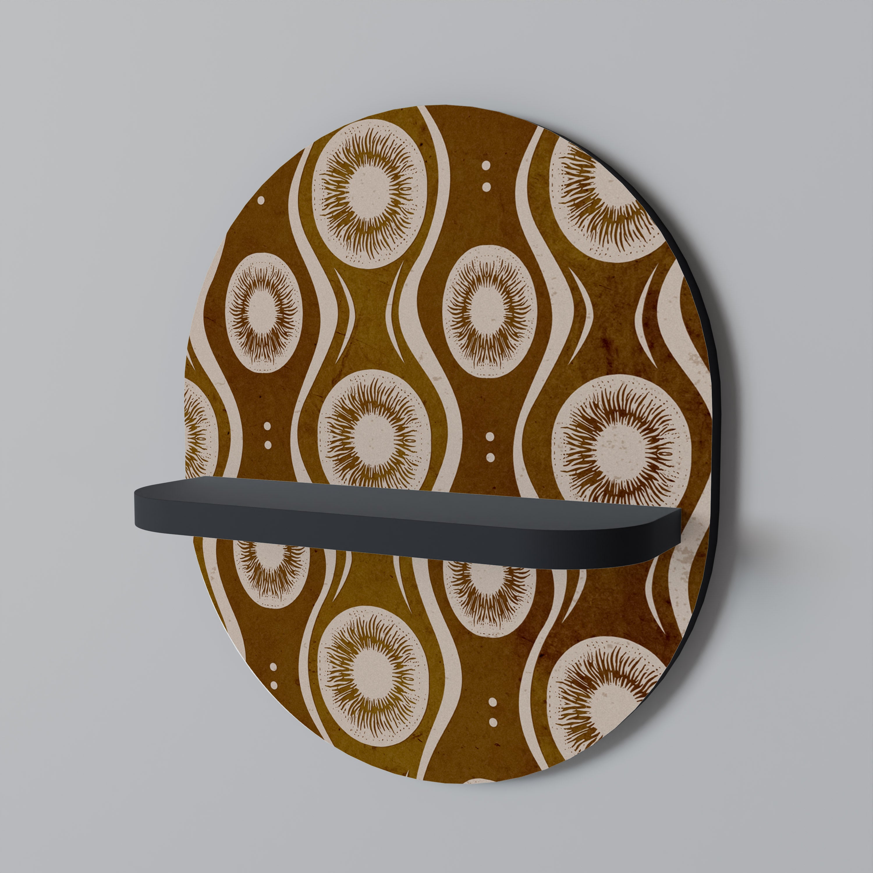 BROWN EYES Półka owalna Czarna