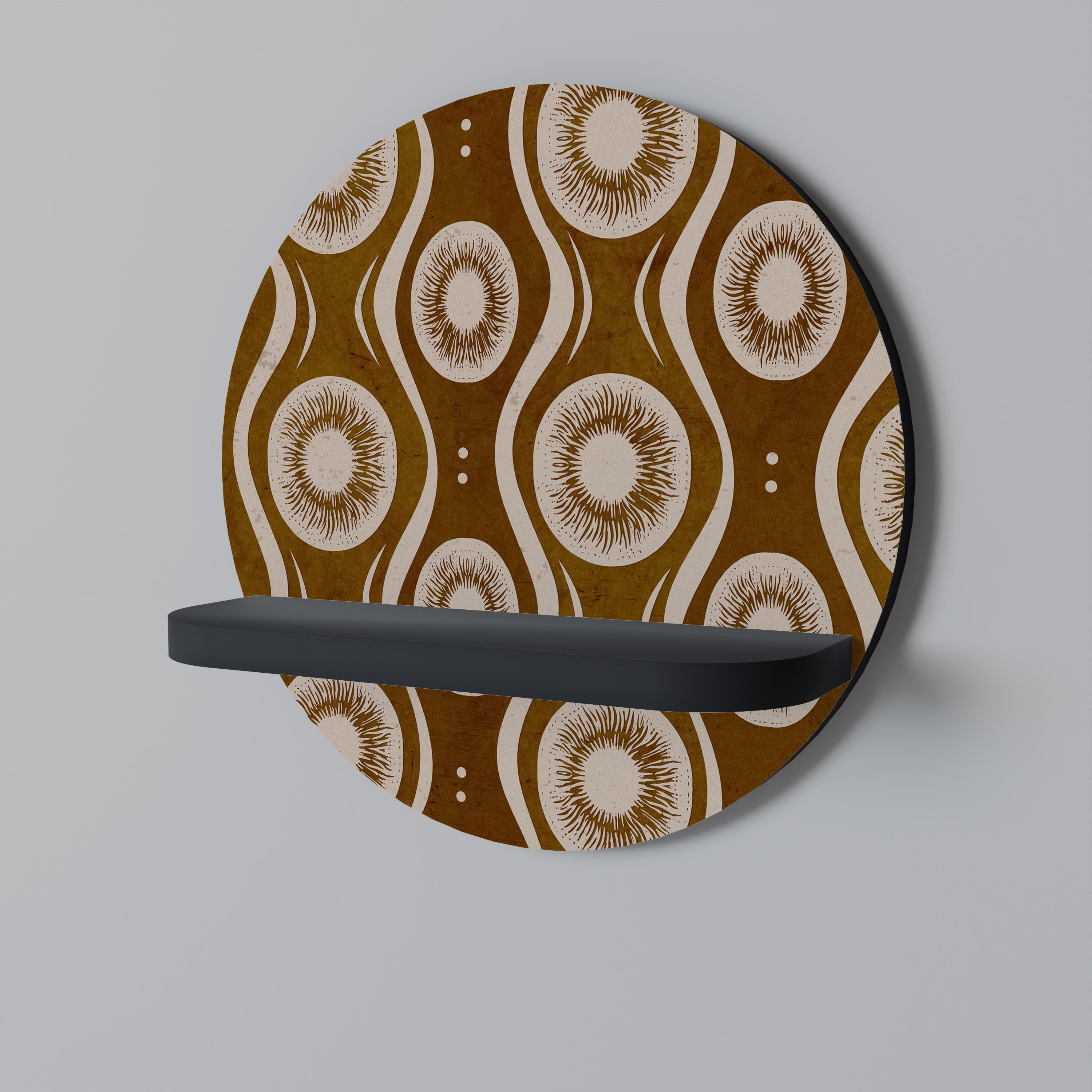 BROWN EYES Półka okrągła Czarna