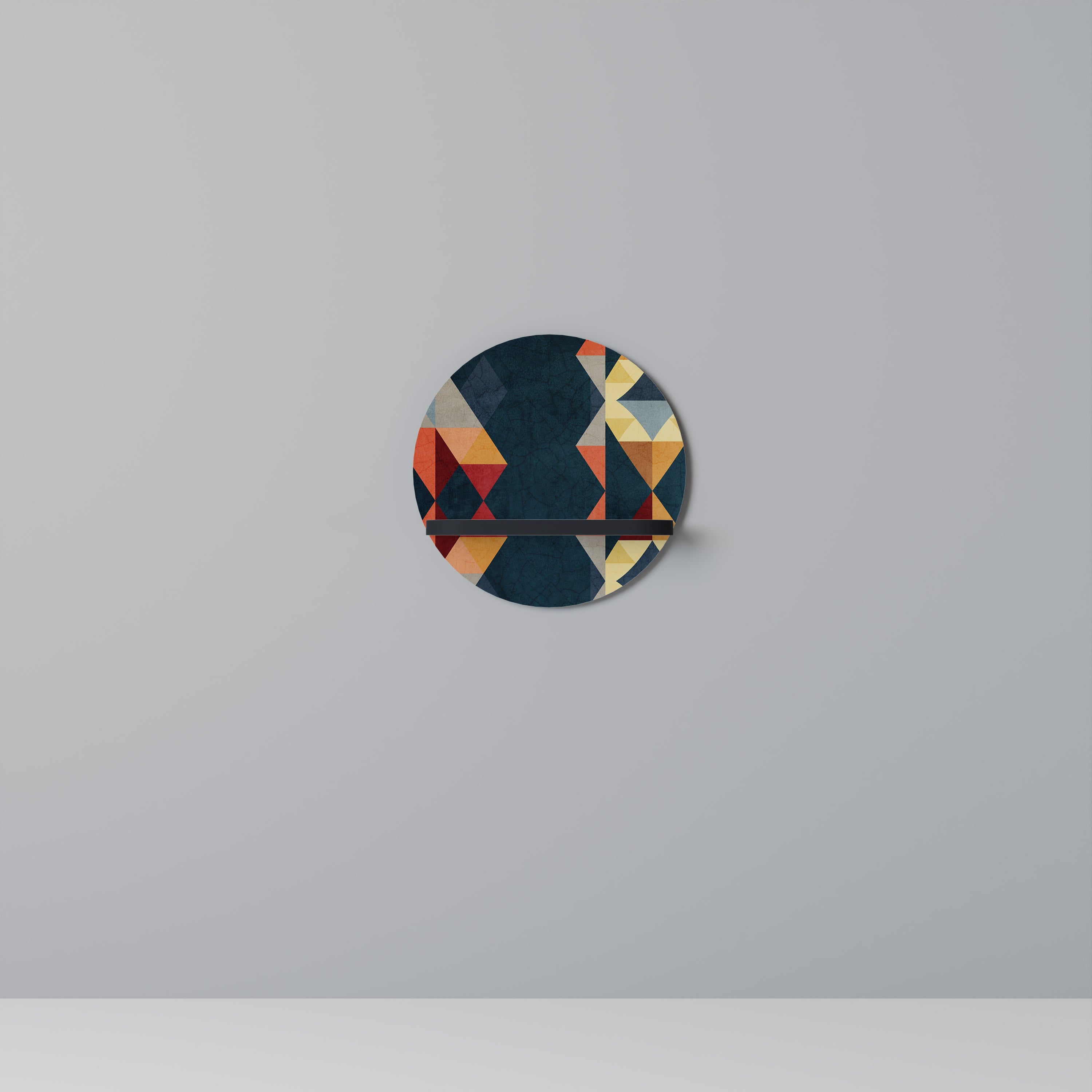 CRACKED ILLUSION Półka okrągła Czarna