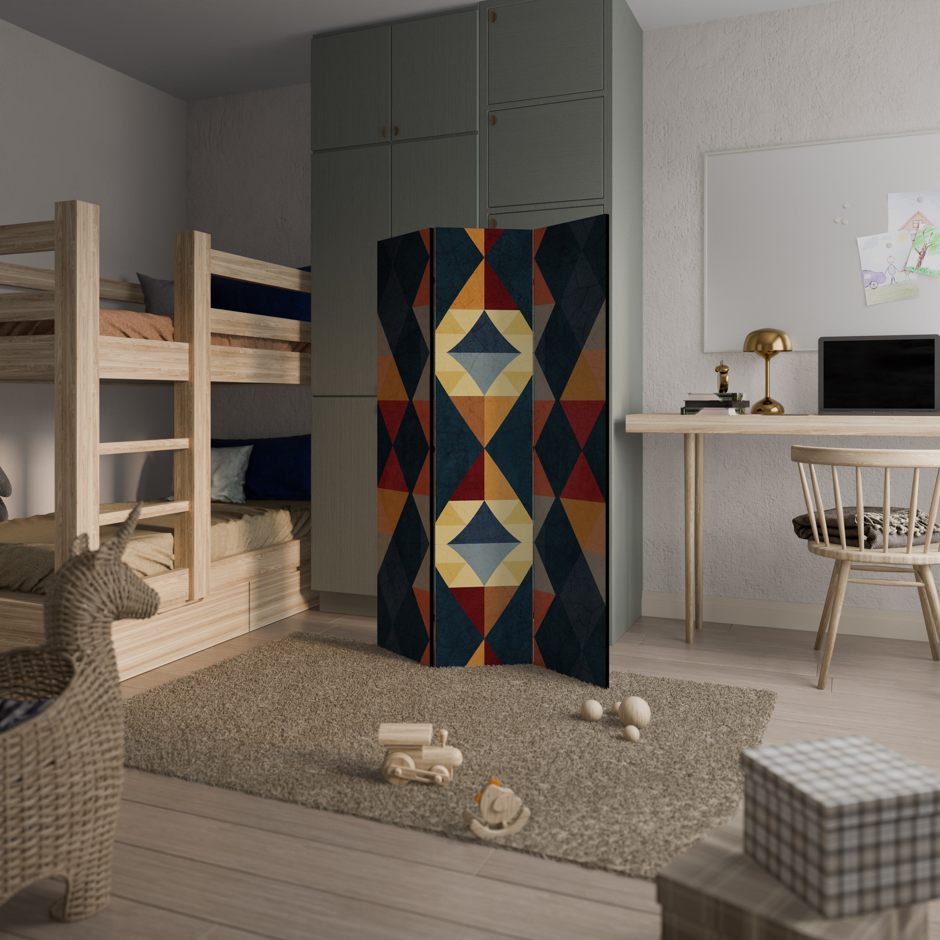 CRACKED ILLUSION Dekoracyjny parawan 3-skrzydłowy