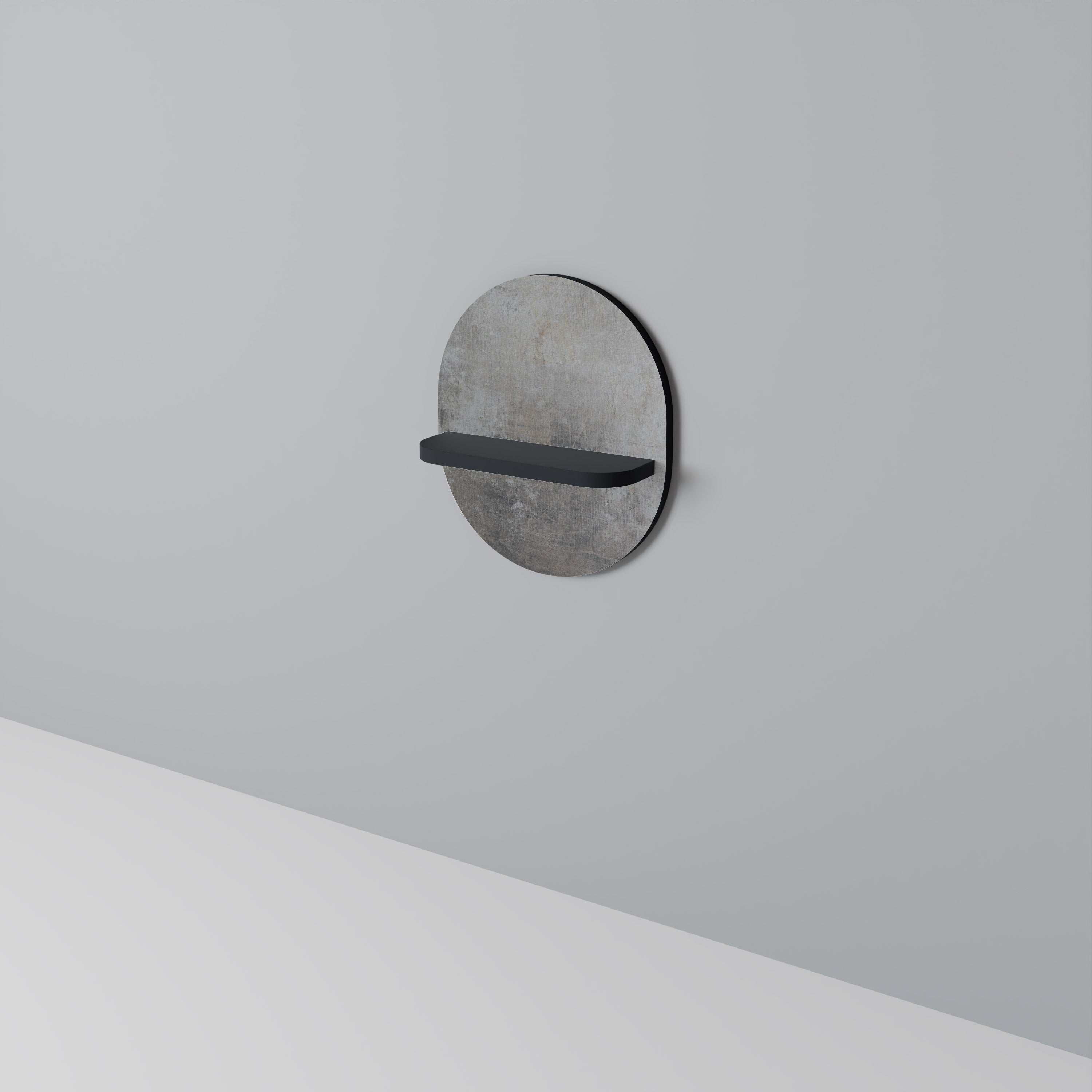 CONCRETE WALL Półka owalna Czarna