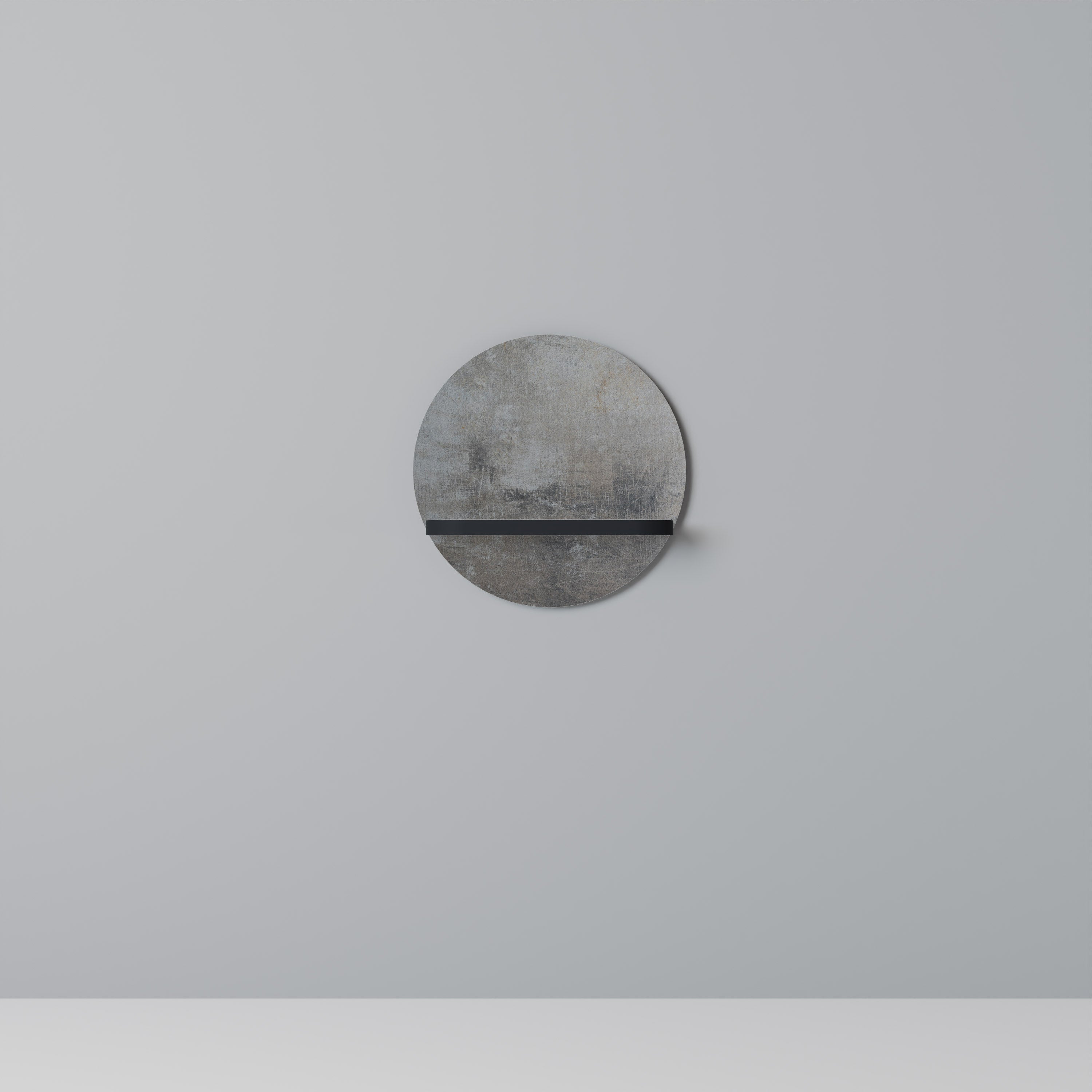 CONCRETE WALL Półka okrągła Czarna