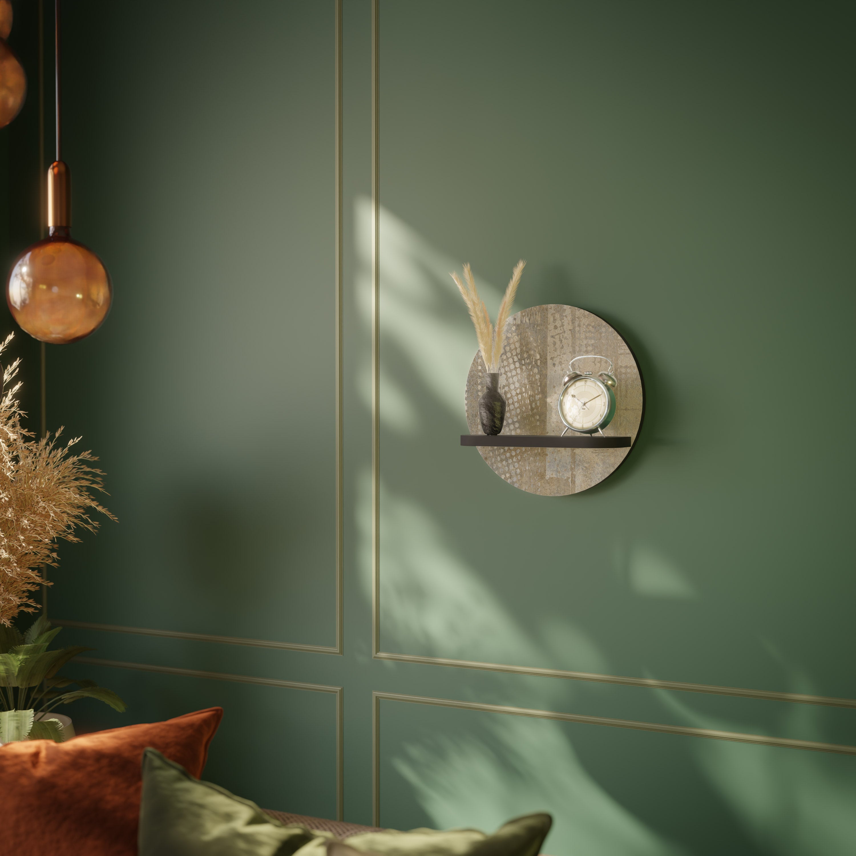 SCREEN ERROR Półka okrągła Czarna