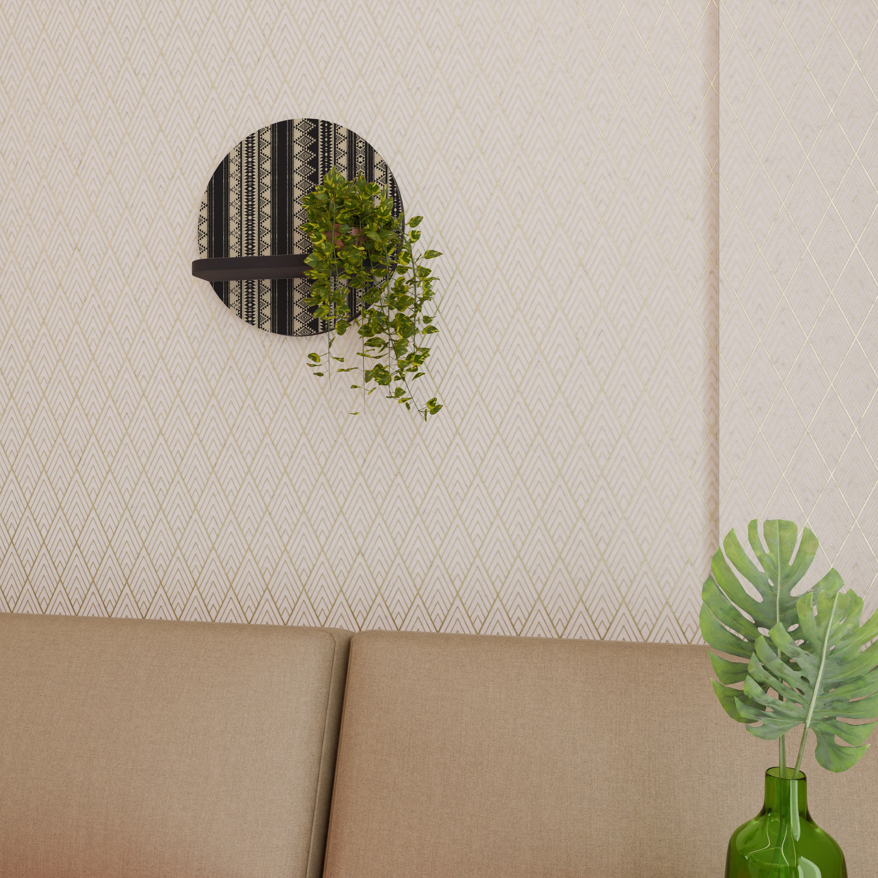 AZTEC Półka okrągła Czarna