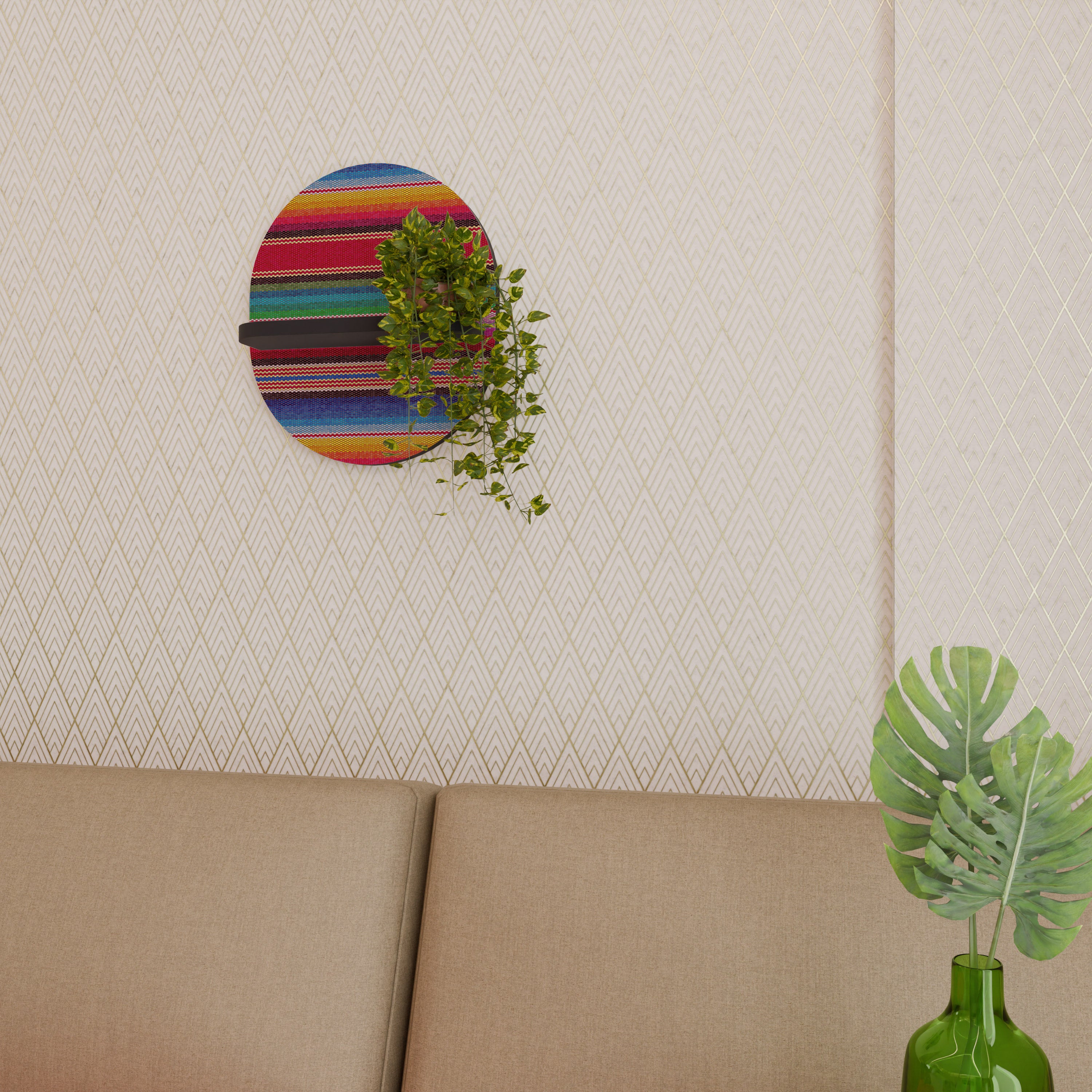 ETHNIC MEXICAN Półka owalna Czarna