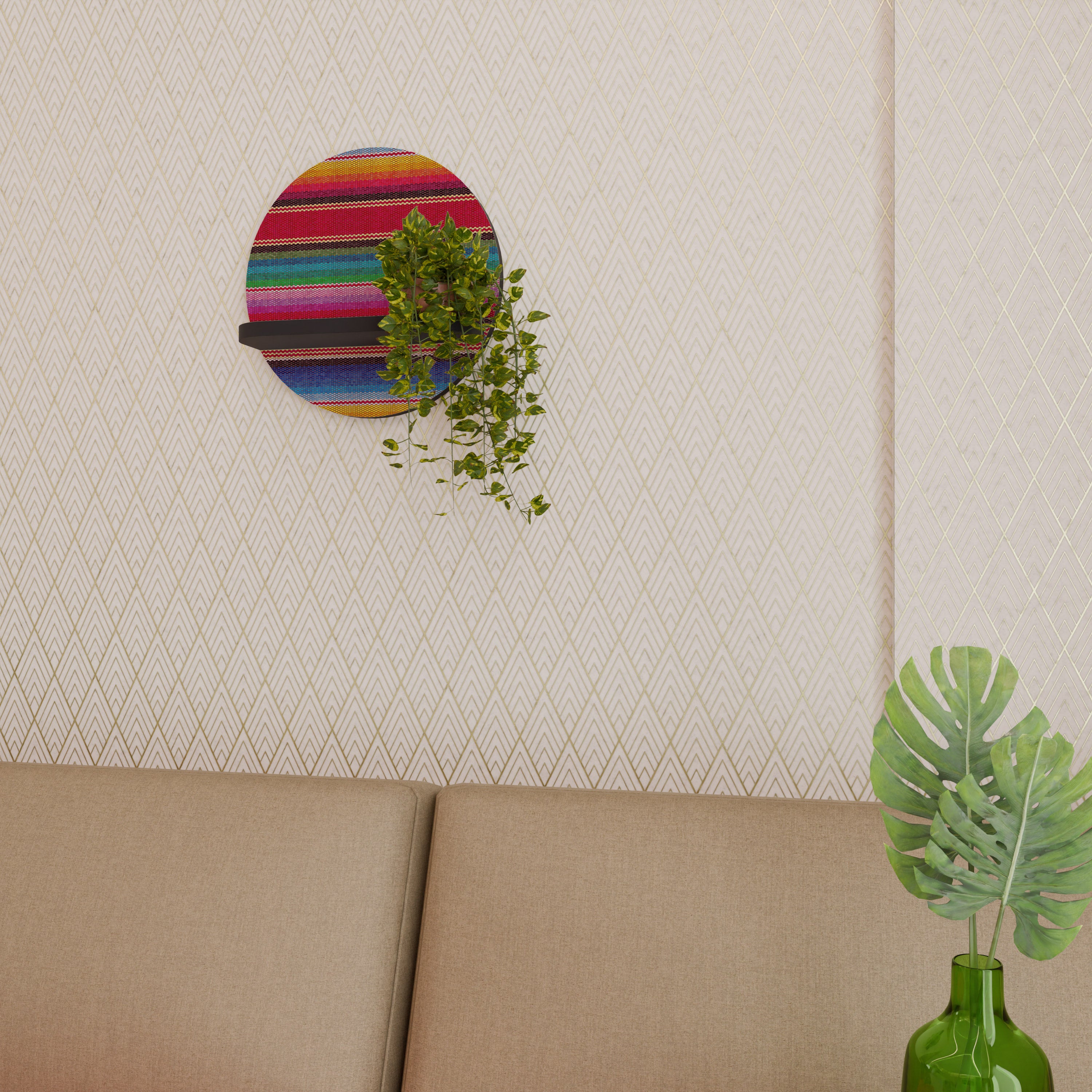 ETHNIC MEXICAN Półka okrągła Czarna