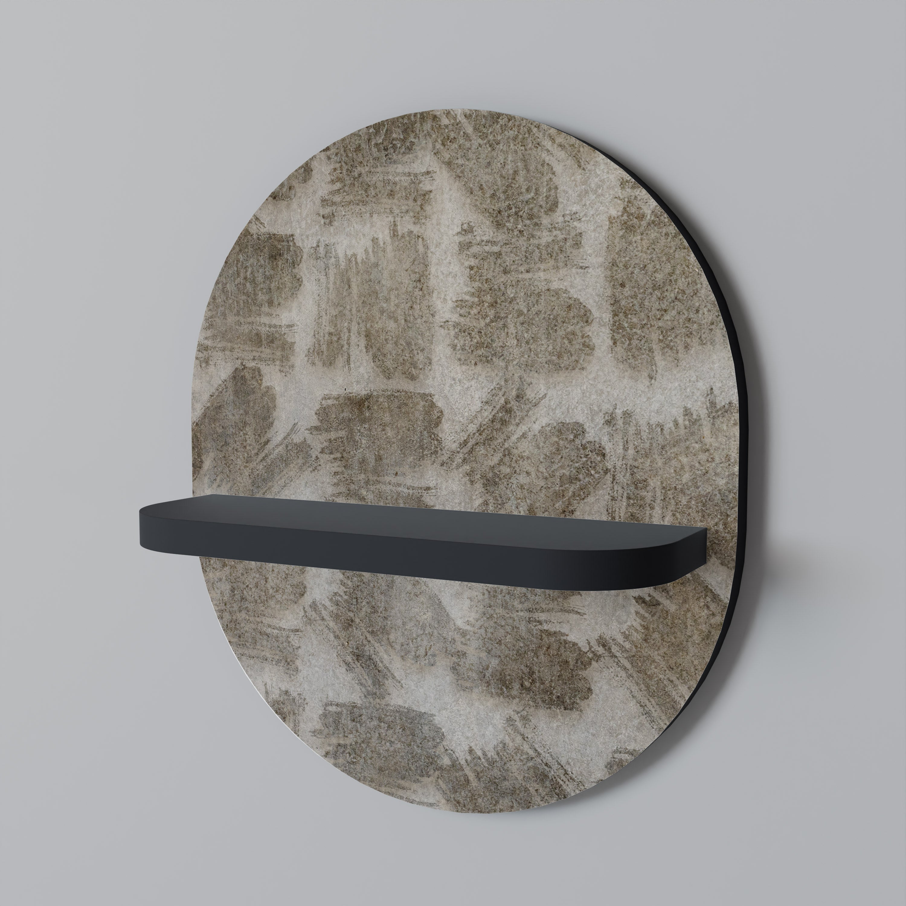 SLIGHTLY BLURRED Półka owalna Czarna
