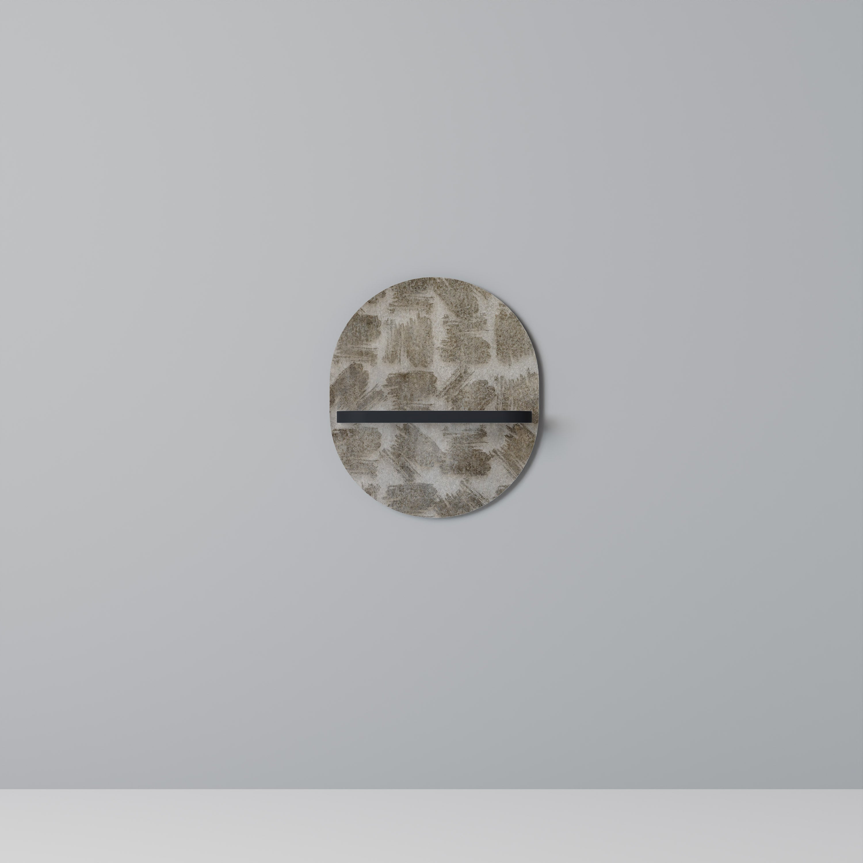 SLIGHTLY BLURRED Półka owalna Czarna