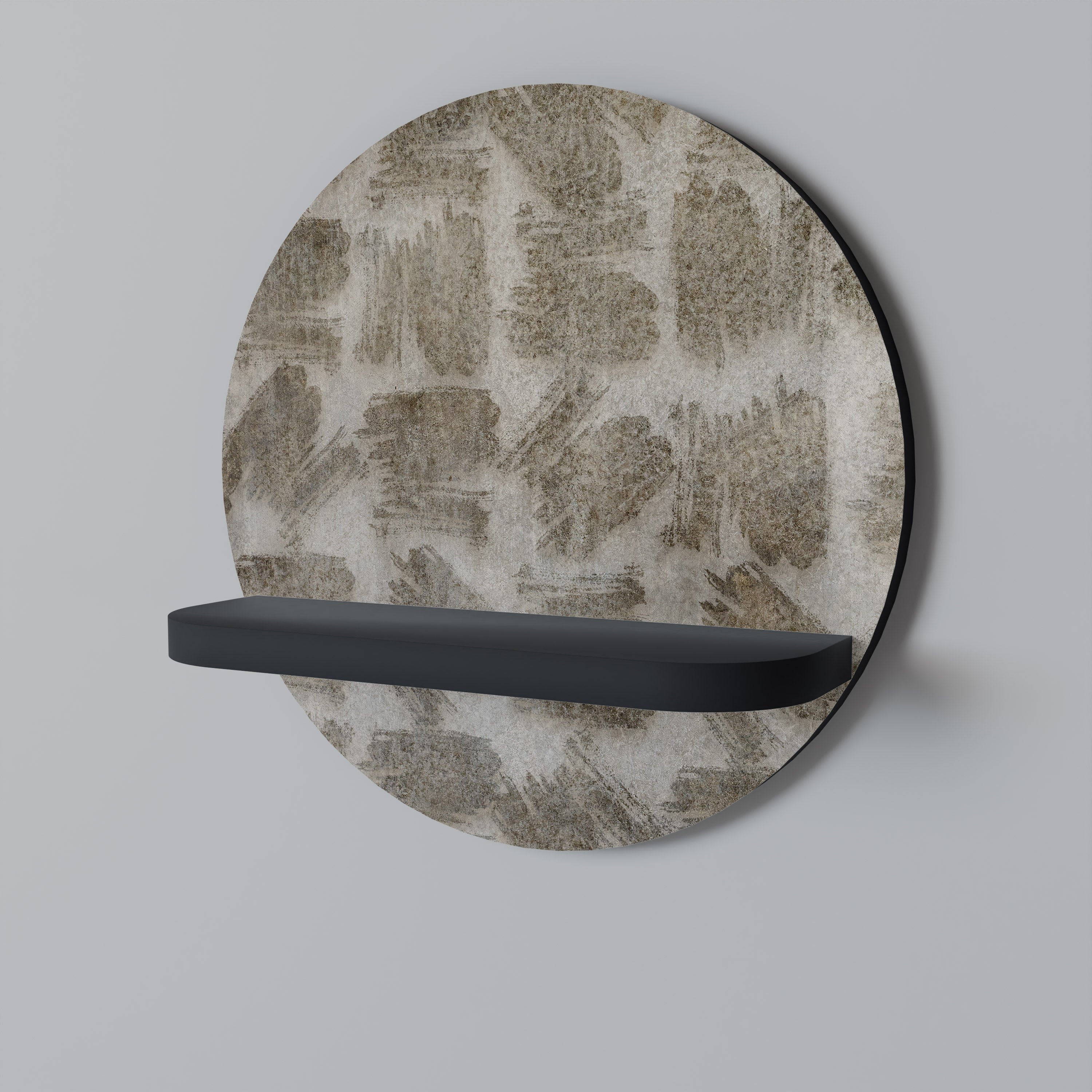 SLIGHTLY BLURRED Półka okrągła Czarna