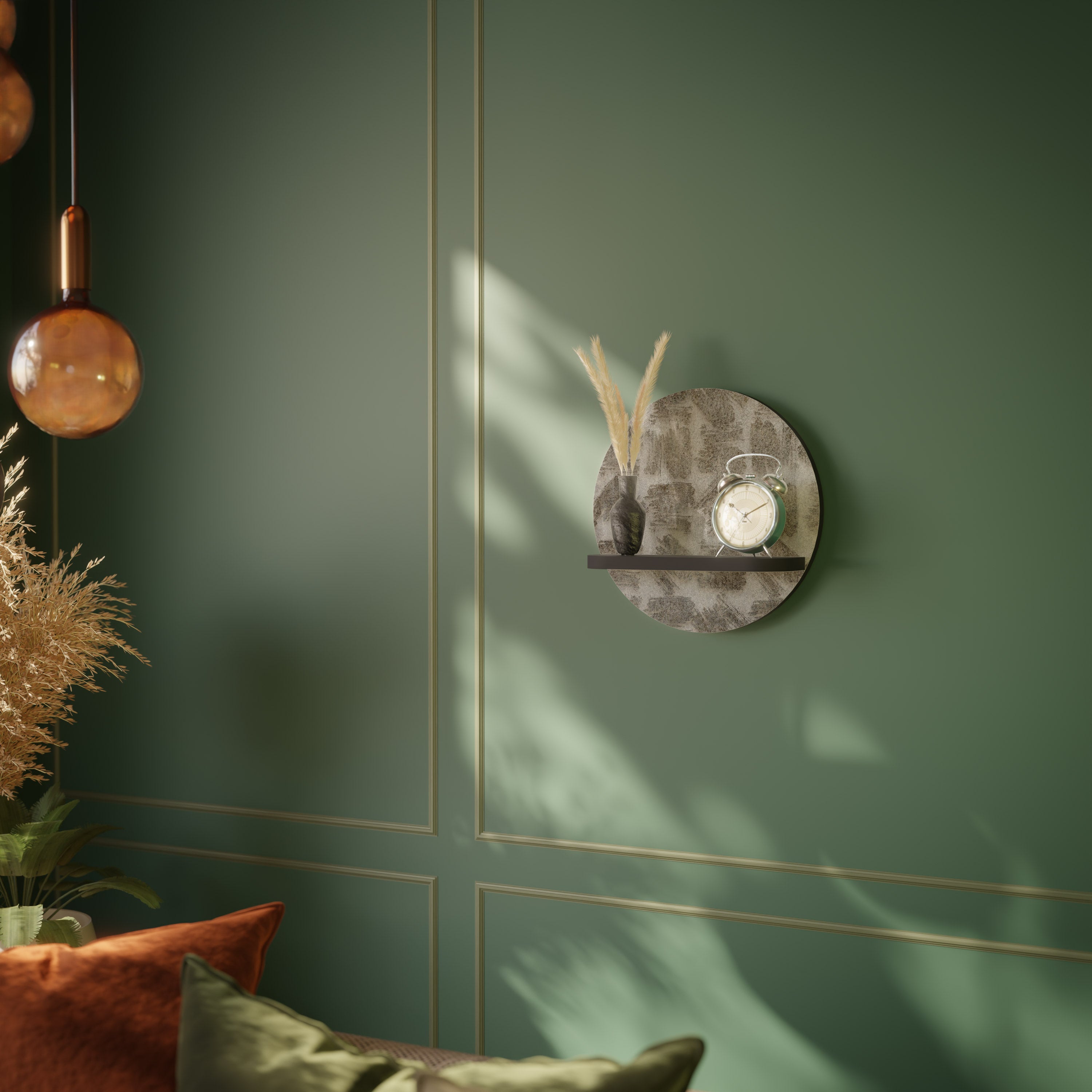 SLIGHTLY BLURRED Półka okrągła Czarna