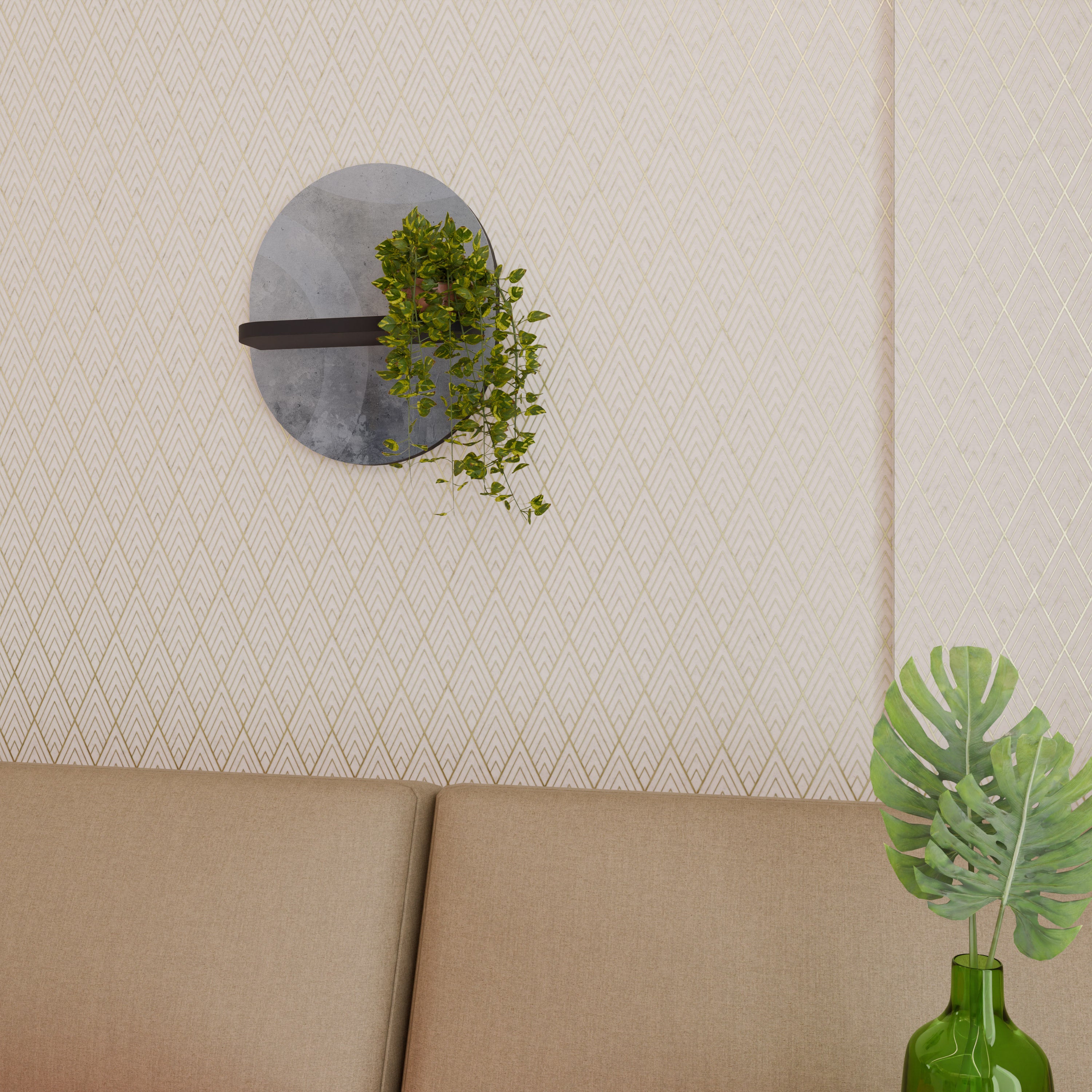 MUTED ARC Półka owalna Czarna