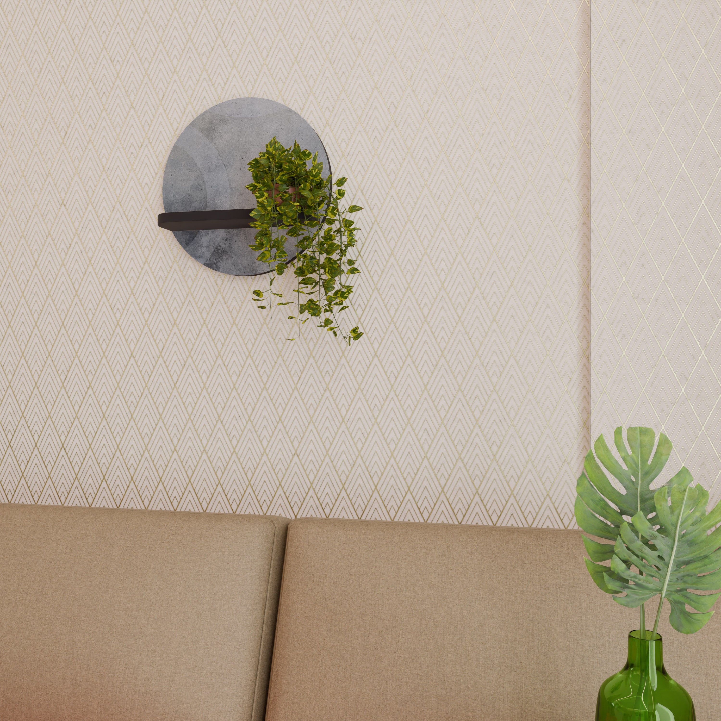 MUTED ARC Półka okrągła Czarna