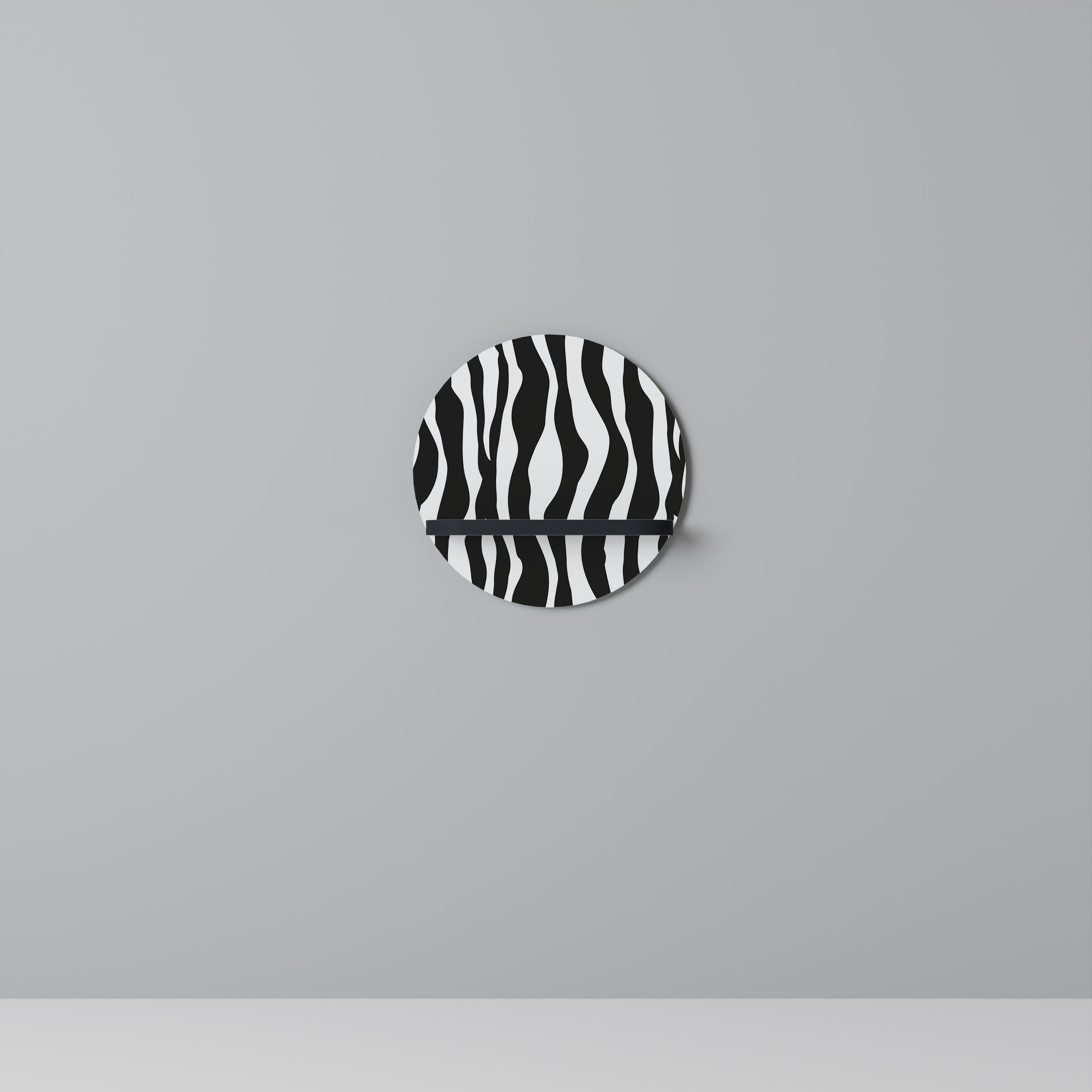 ZEBRA ECHOES Półka okrągła Czarna