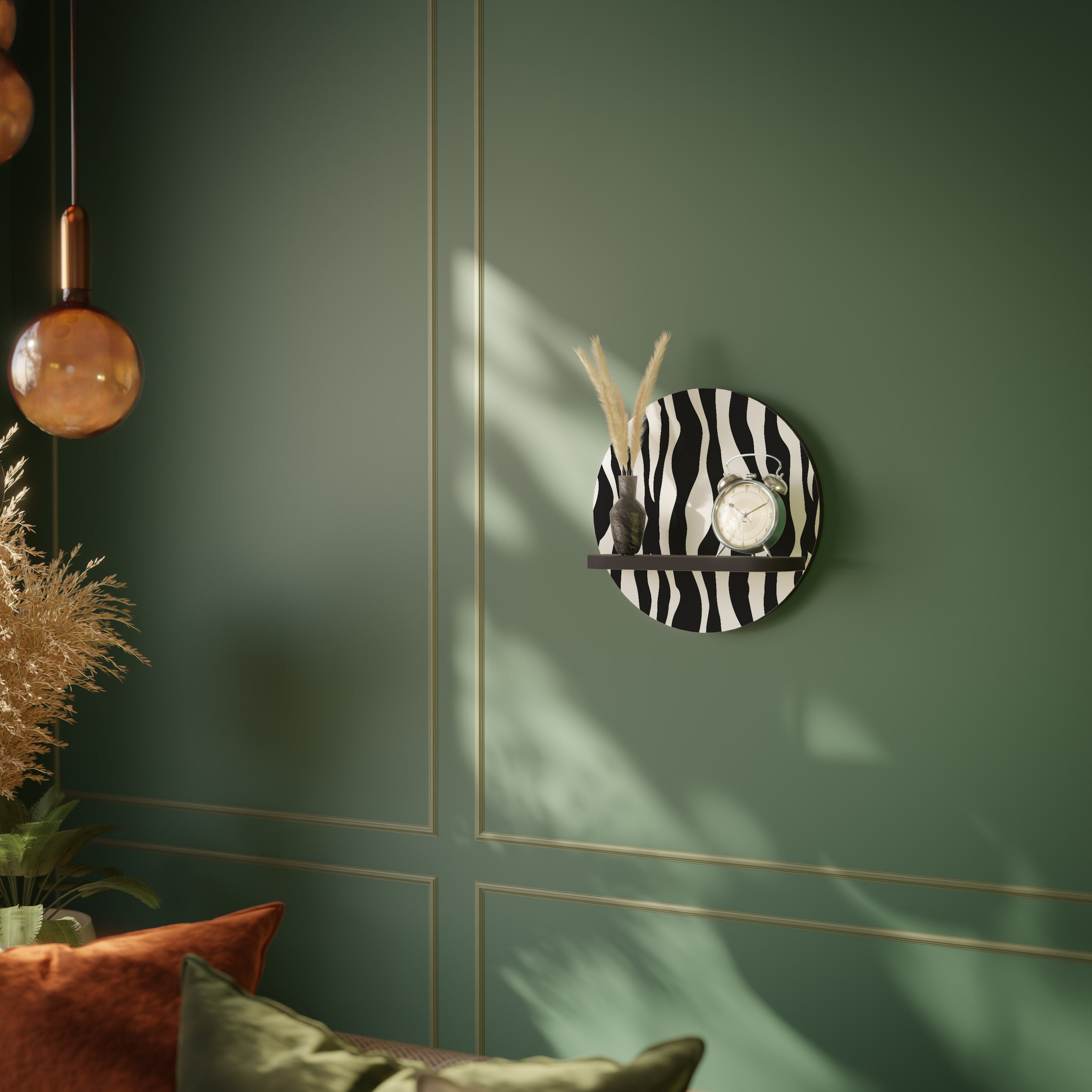 ZEBRA ECHOES Półka okrągła Czarna