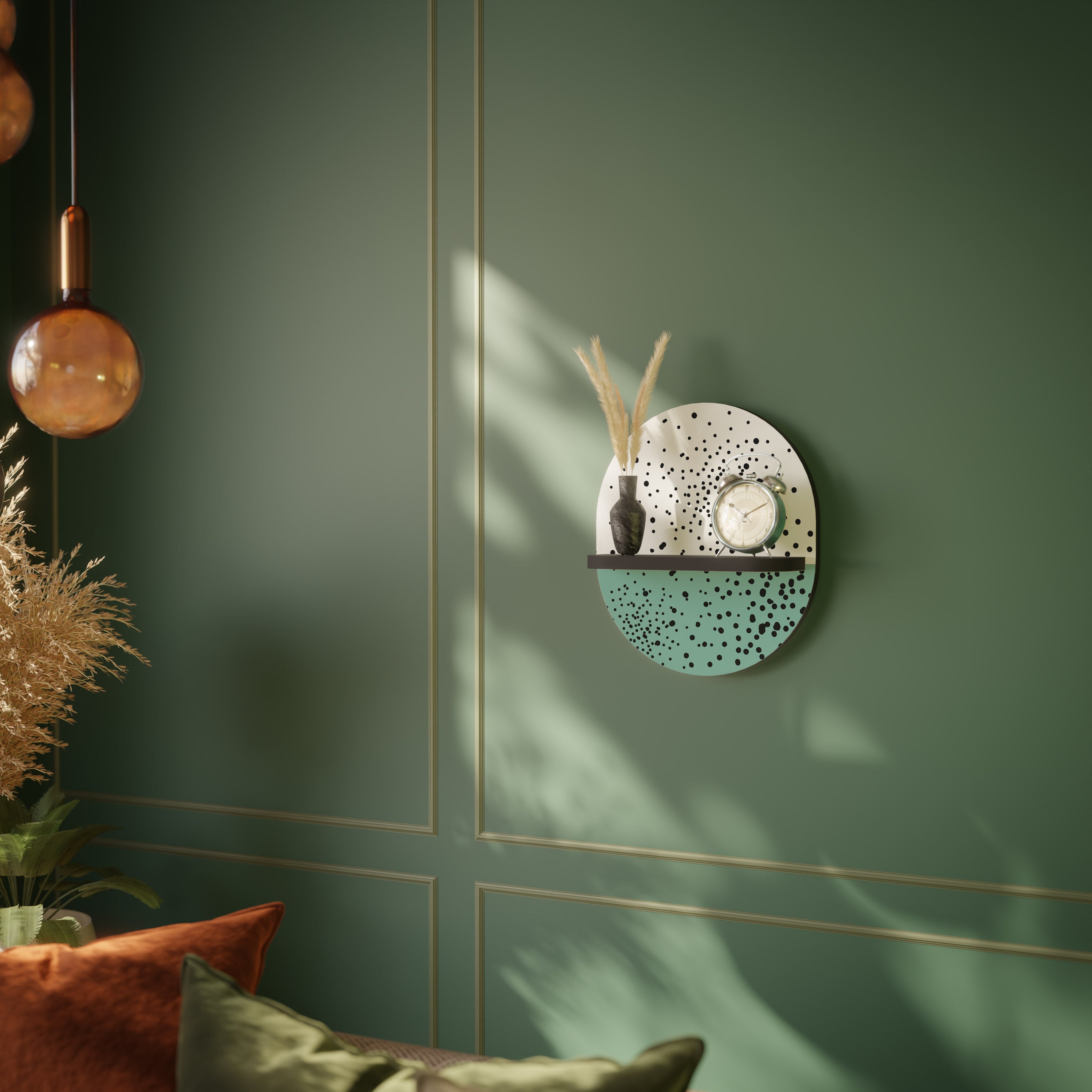 DOTTED DELIGHTS Półka owalna Czarna