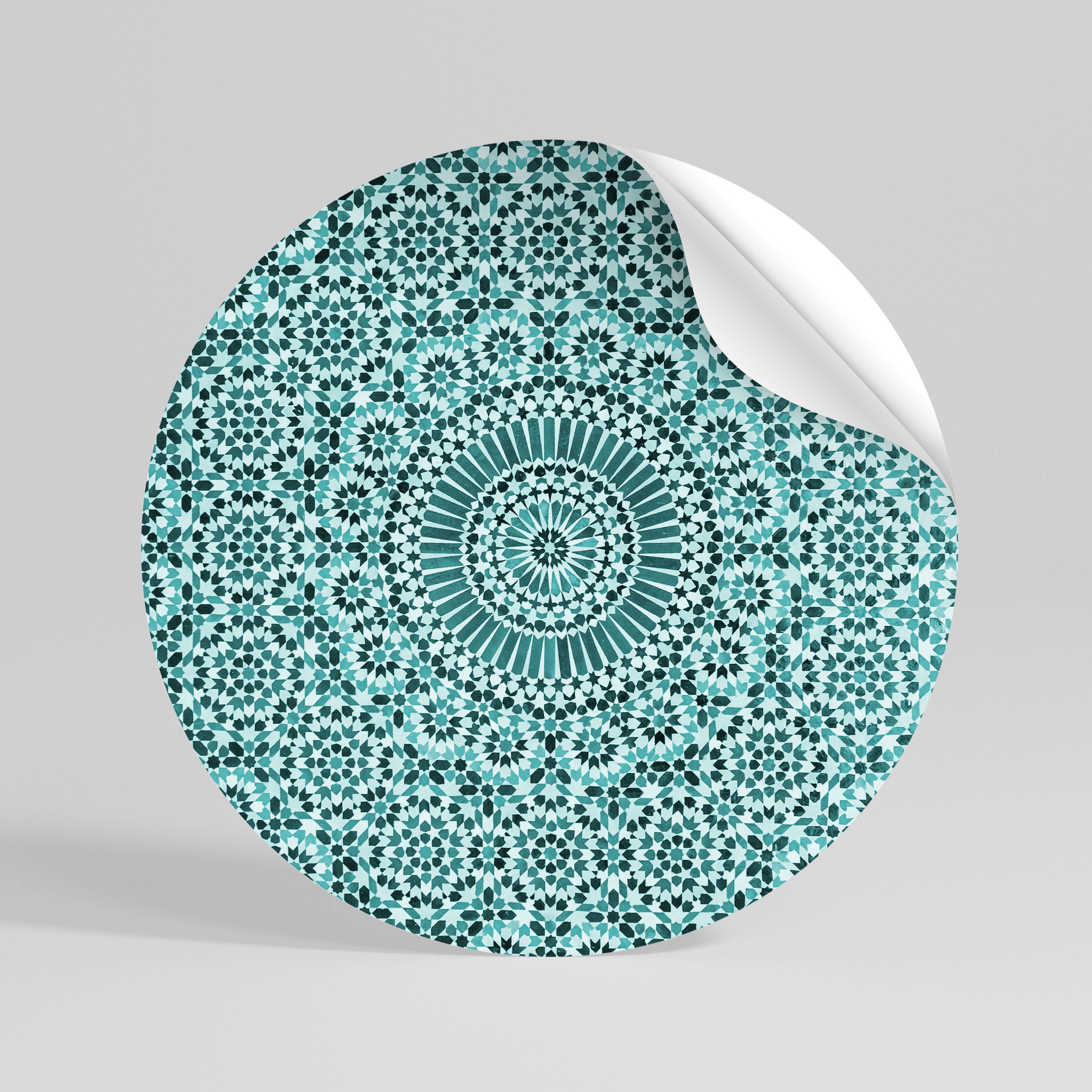 MOROCCAN TURQUOISE Naklejka - okrągła