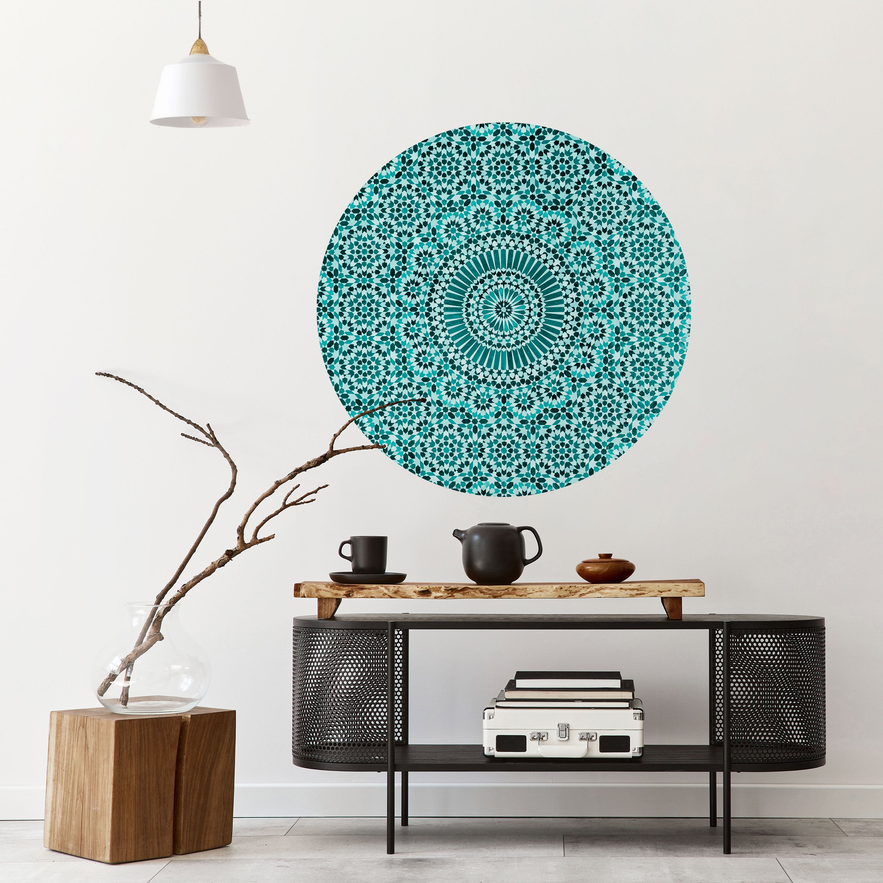 MOROCCAN TURQUOISE Naklejka okrągła