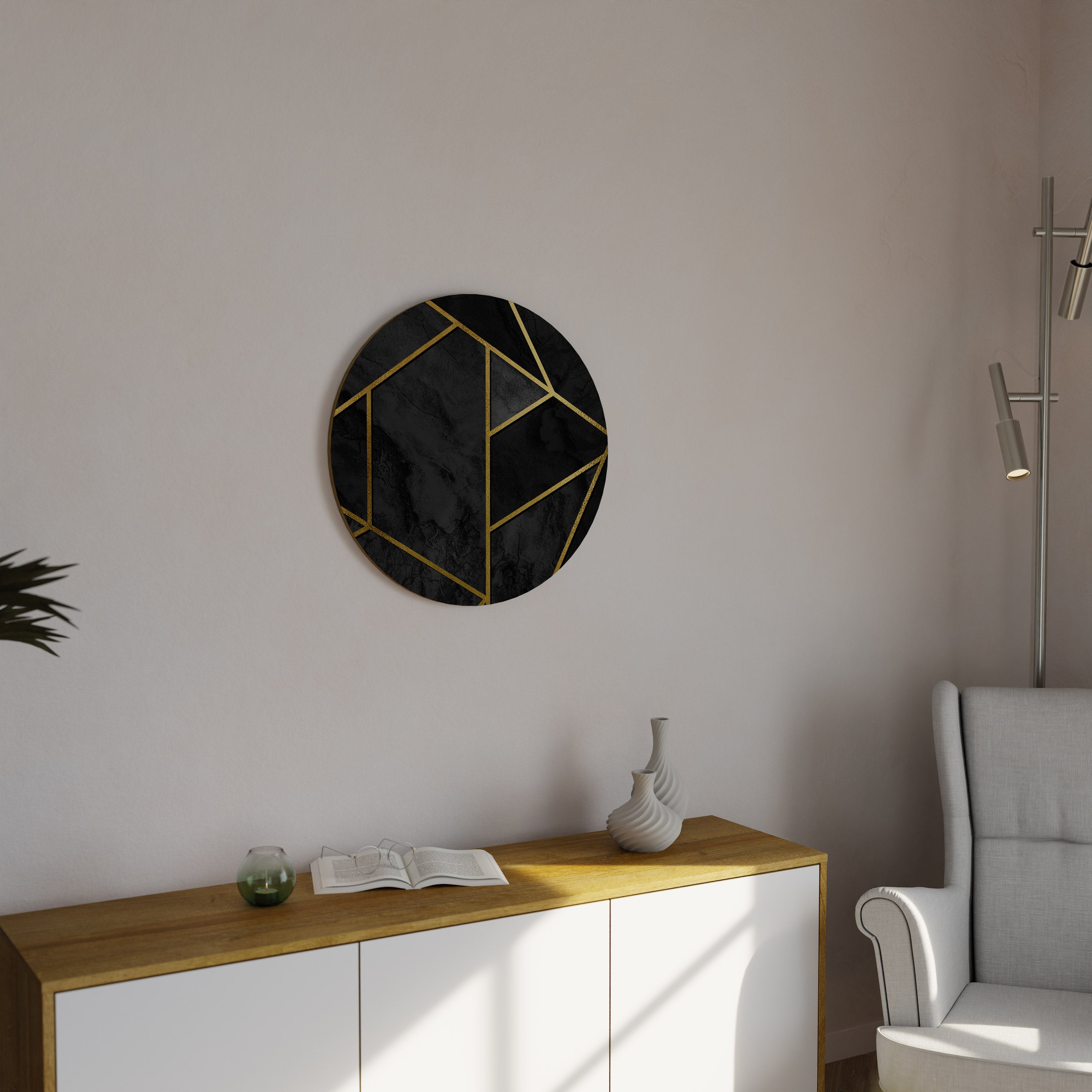 GLINTING GEOMETRIC DREAMS Obraz okrągły