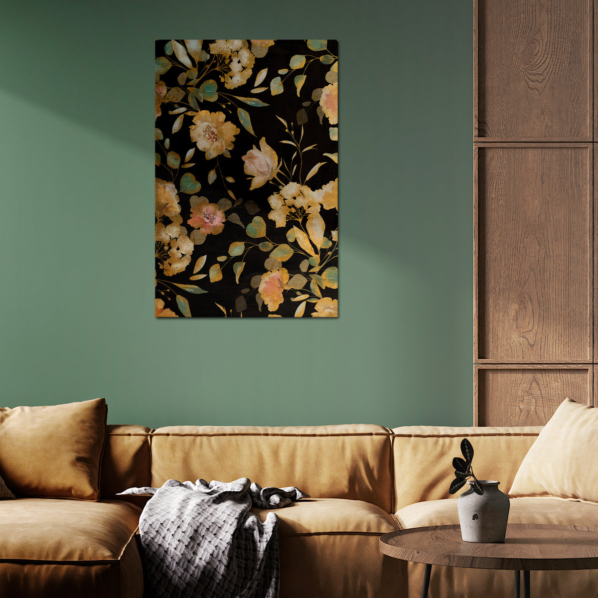 MODEST FLORAL Pionowy obraz na płótnie
