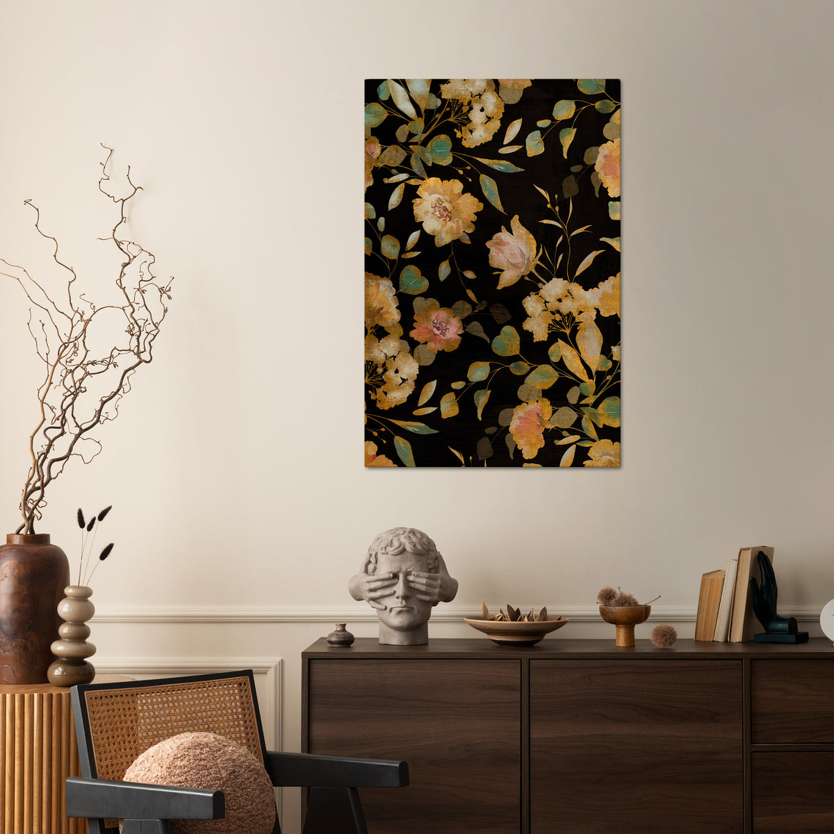 MODEST FLORAL Pionowy obraz na płótnie