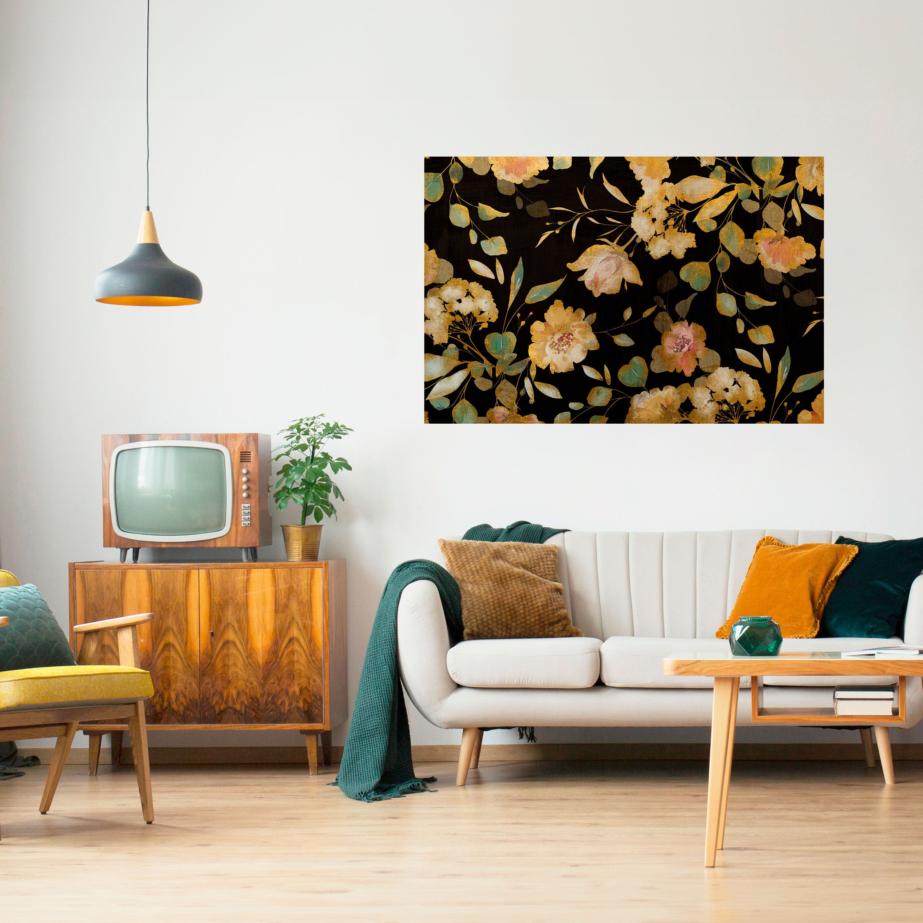 MODEST FLORAL Naklejka/Plakat poziomy