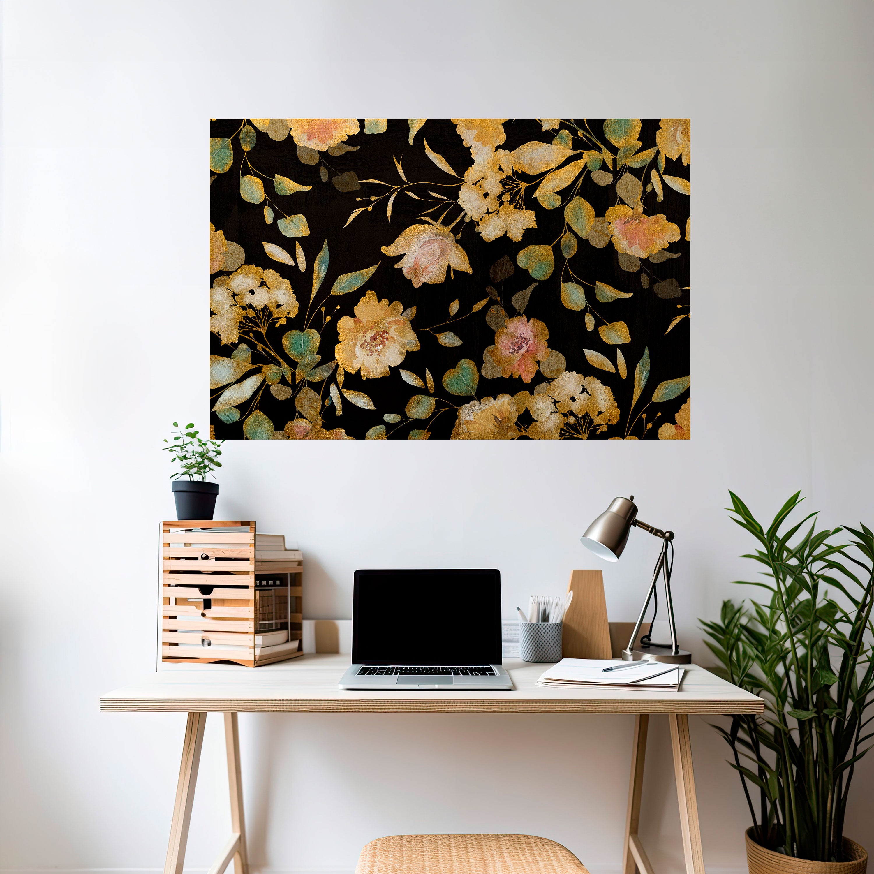 MODEST FLORAL Naklejka/Plakat poziomy
