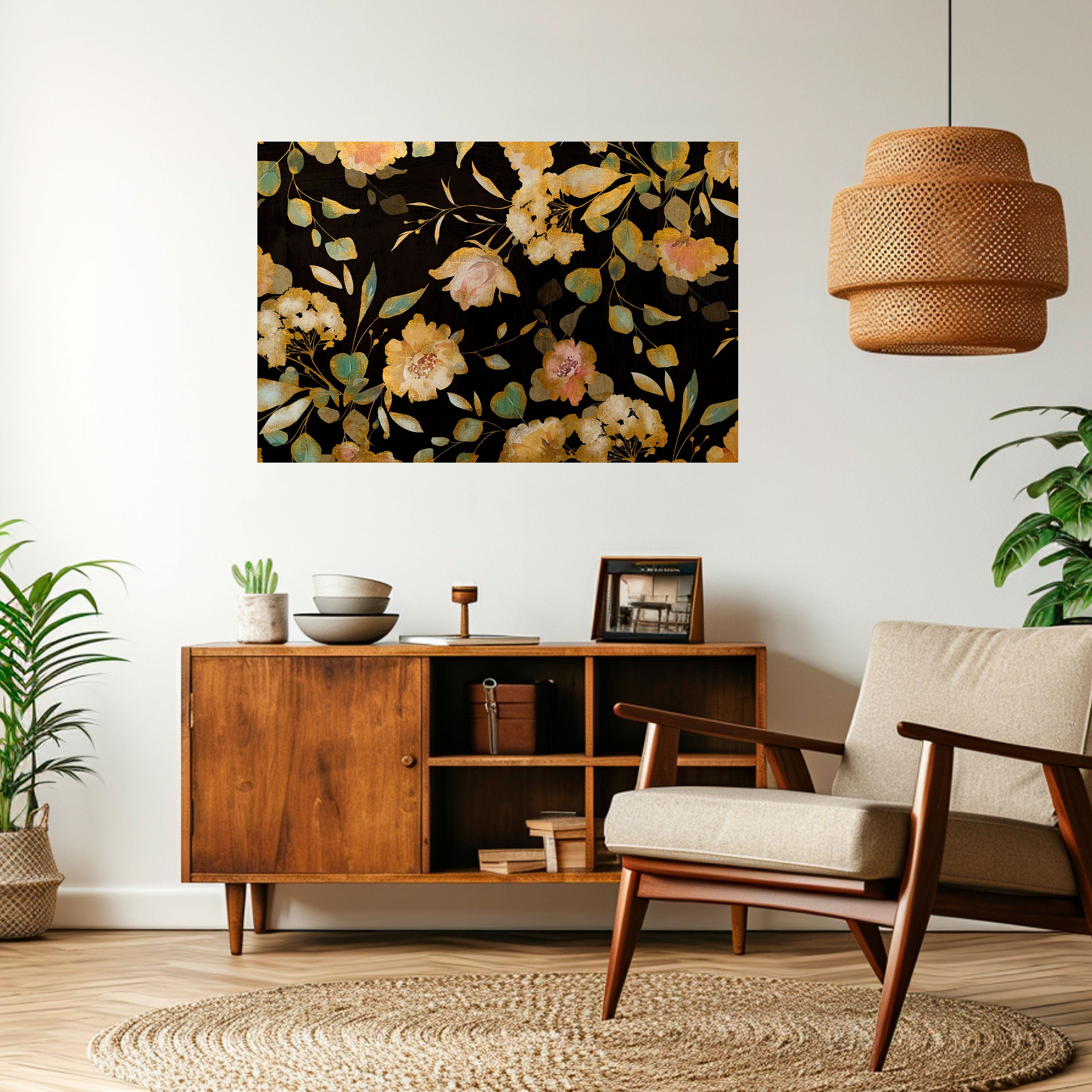 MODEST FLORAL Naklejka/Plakat poziomy